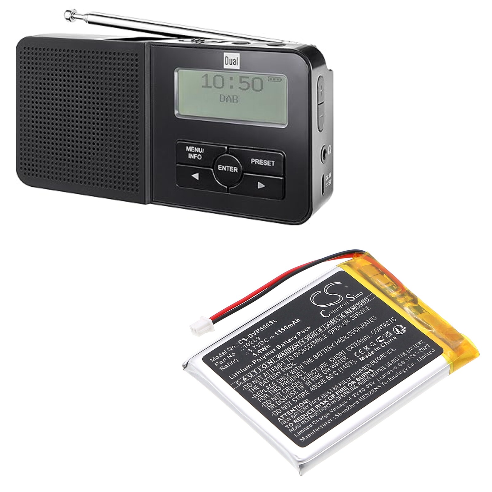 Batteri for DAB Digital for Dual DAB Pocket Radio 5