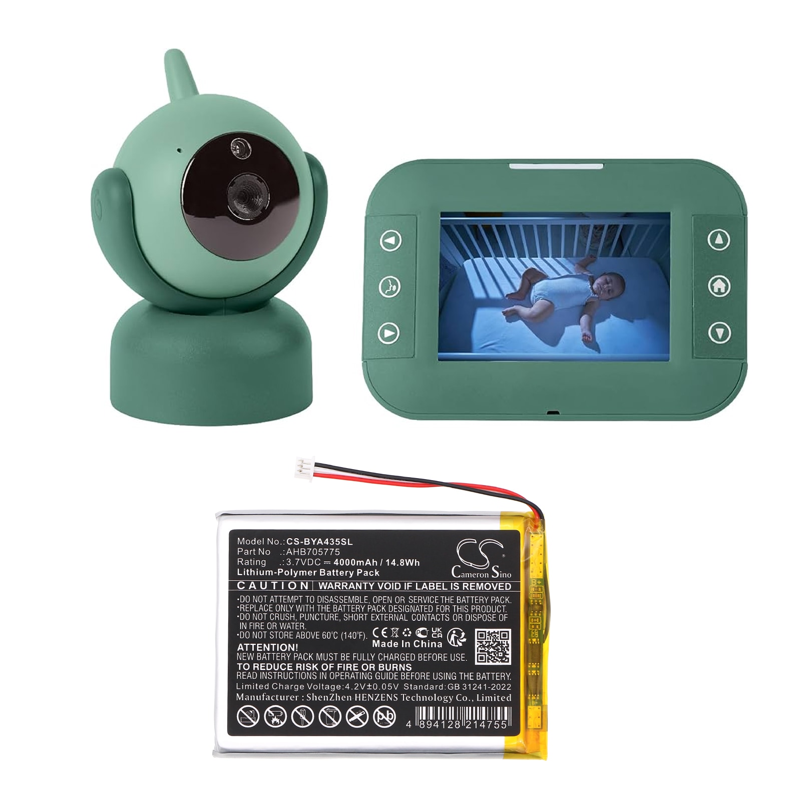 Batteri til BabyPhone for Babymoov A014426, A014433, A014435 etc.