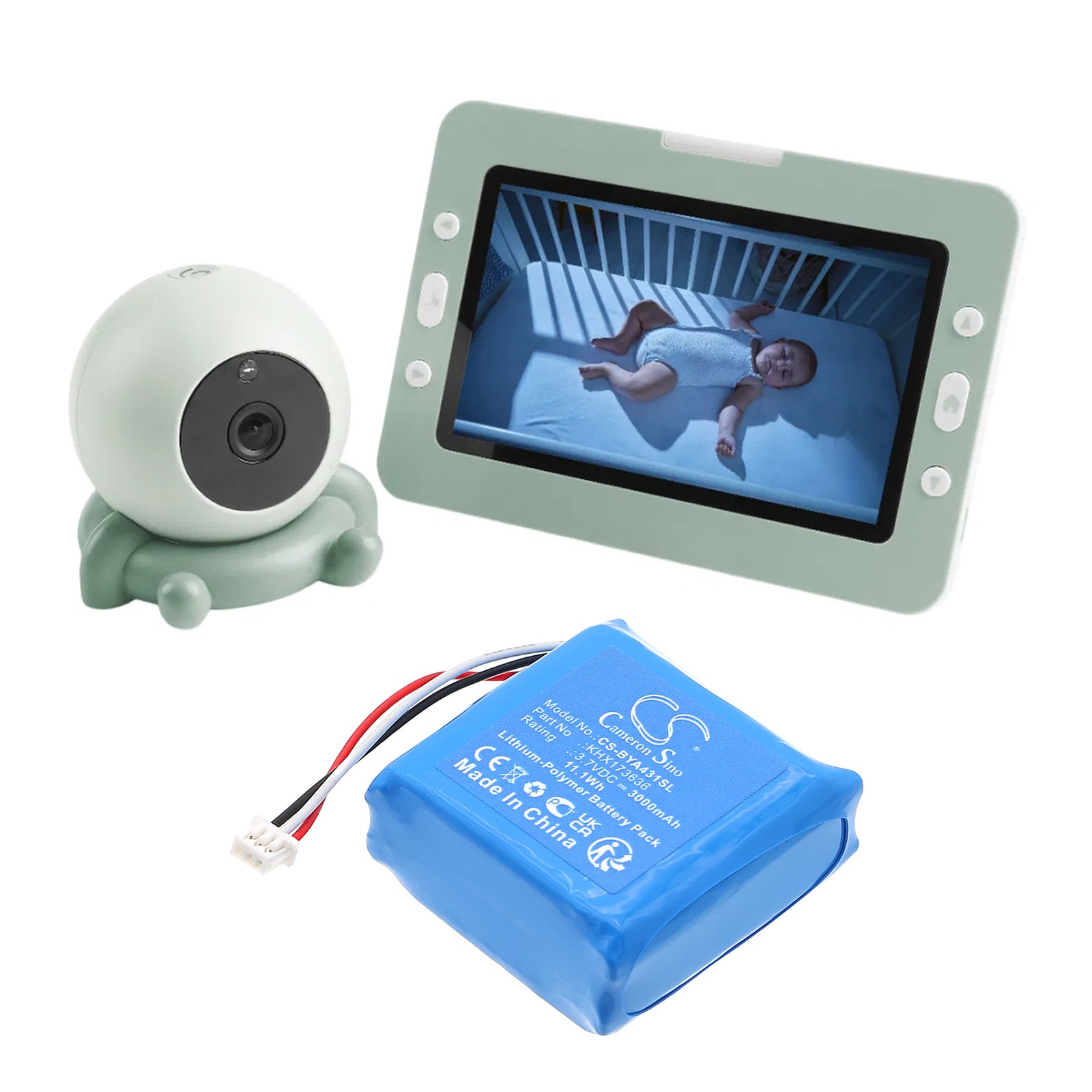 Batteri til BabyPhone for Babymoov A014429, A014431, A014433 og andre.