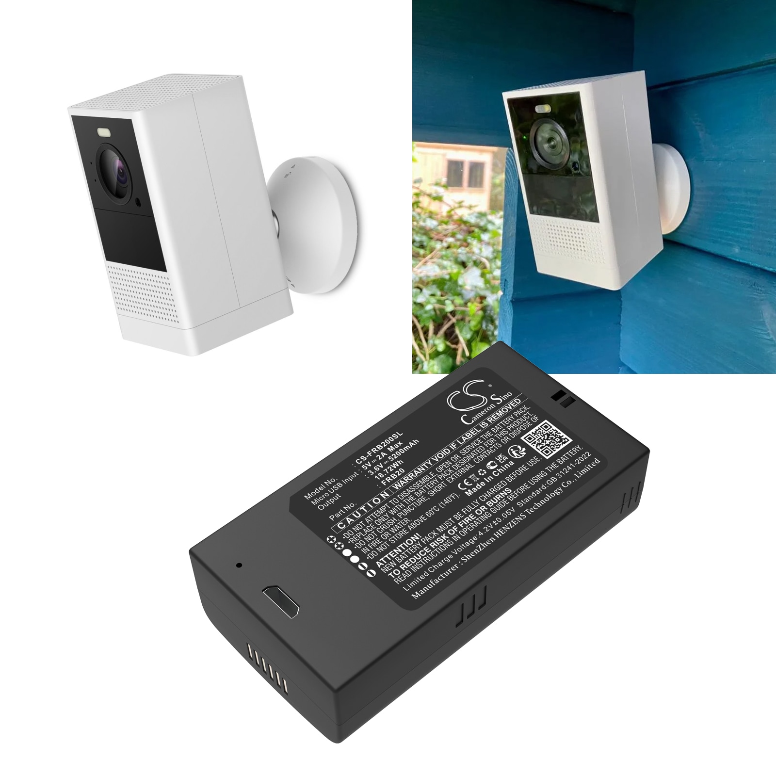 Batteri for sikkerhetskamera til Imou Cell 2-kamera