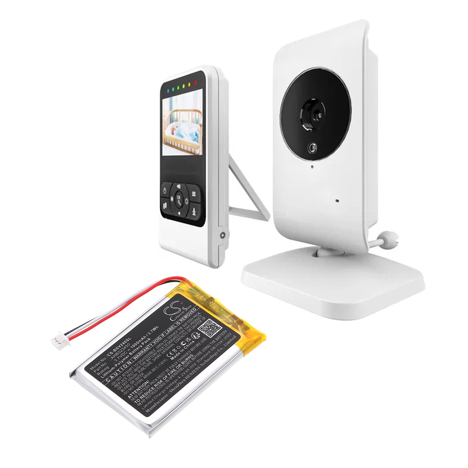 Batteri til BabyPhone for Babysense V24R Video Baby Monitor