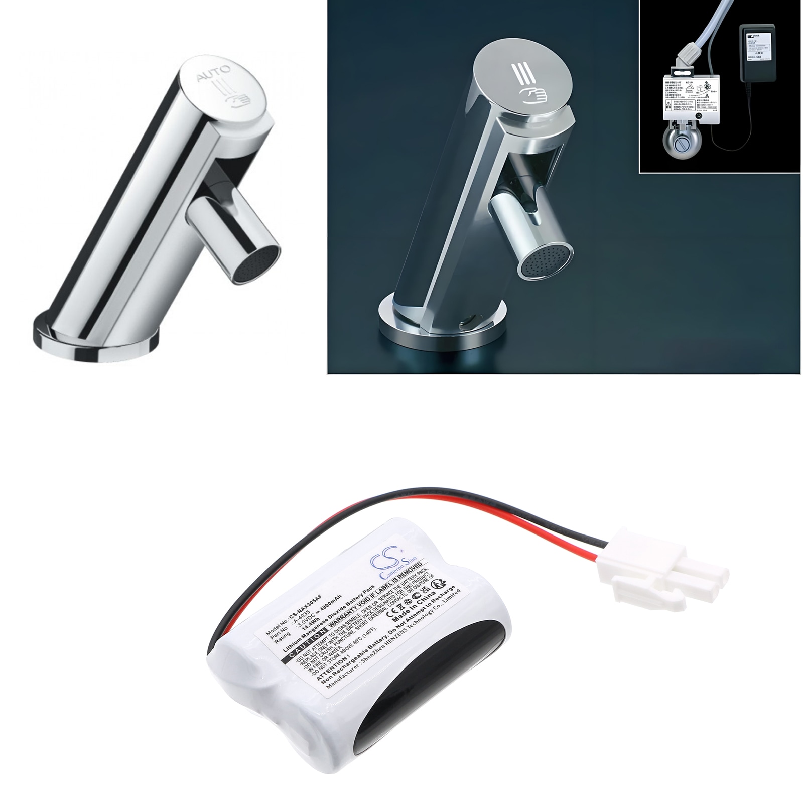 Batteri for automatisk spyler for INAX IN-AM-90