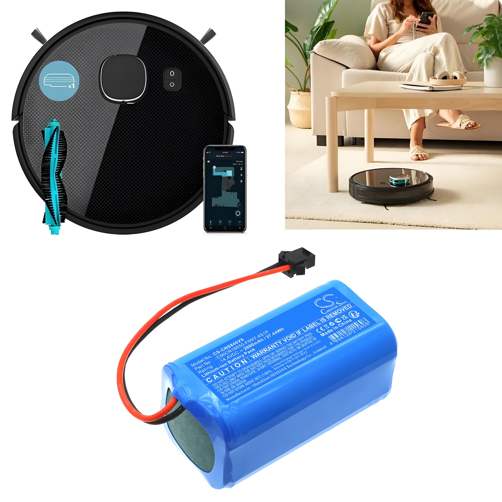 Batteri for vakuum til Cecotec 05846, Conga Eternal Laser Vital etc.