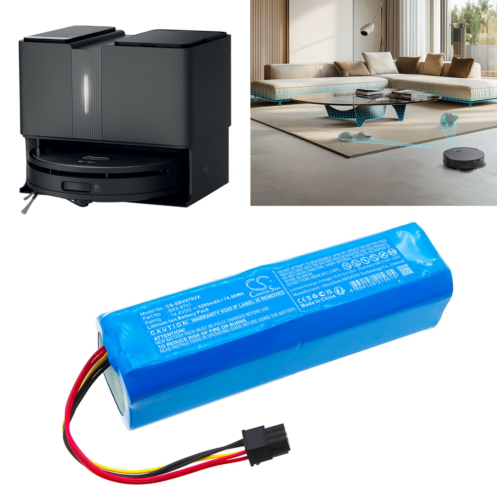 Batteri for vakuum til Sencor SRV 9790BK