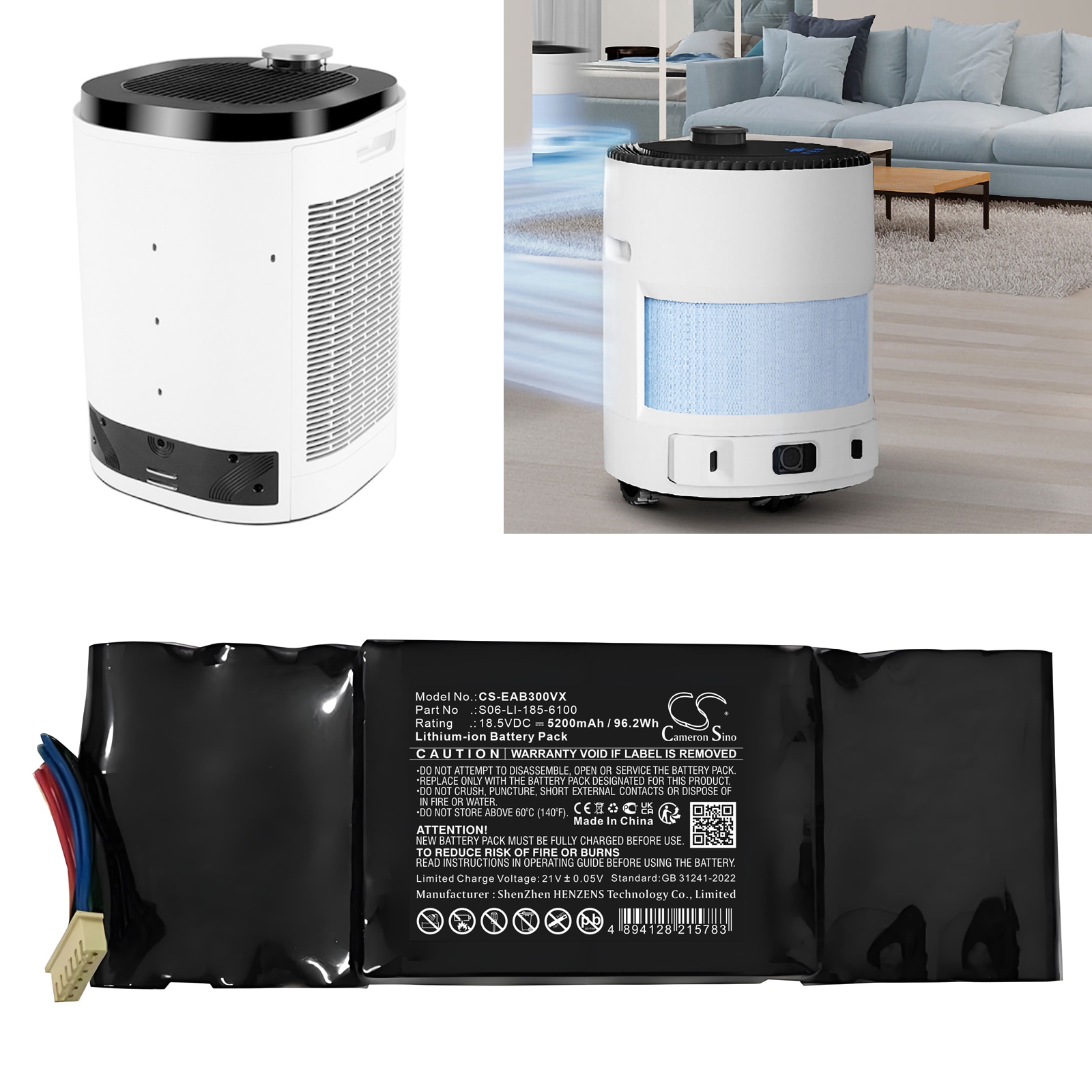 Batteri for støvsuger til Ecovacs Airbot AA30