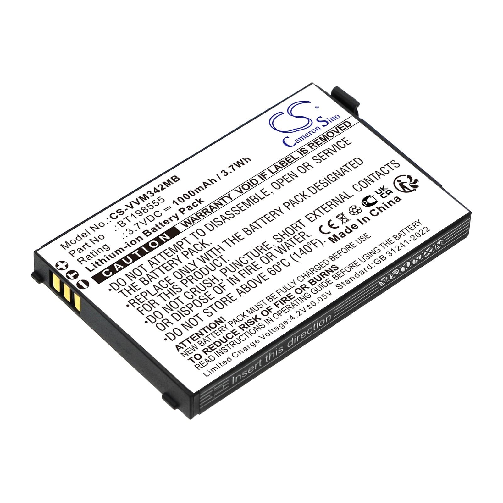 Batteri til BabyPhone for VTech VM342, VM342-2