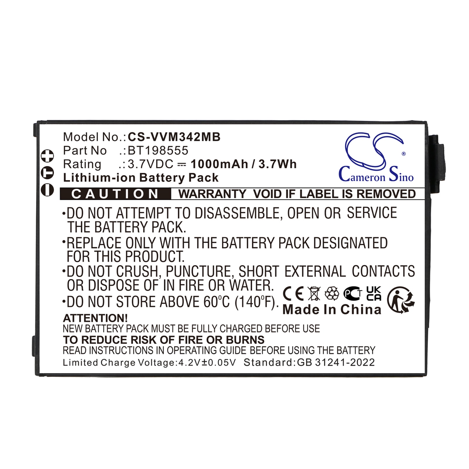 Batteri til BabyPhone for VTech VM342, VM342-2