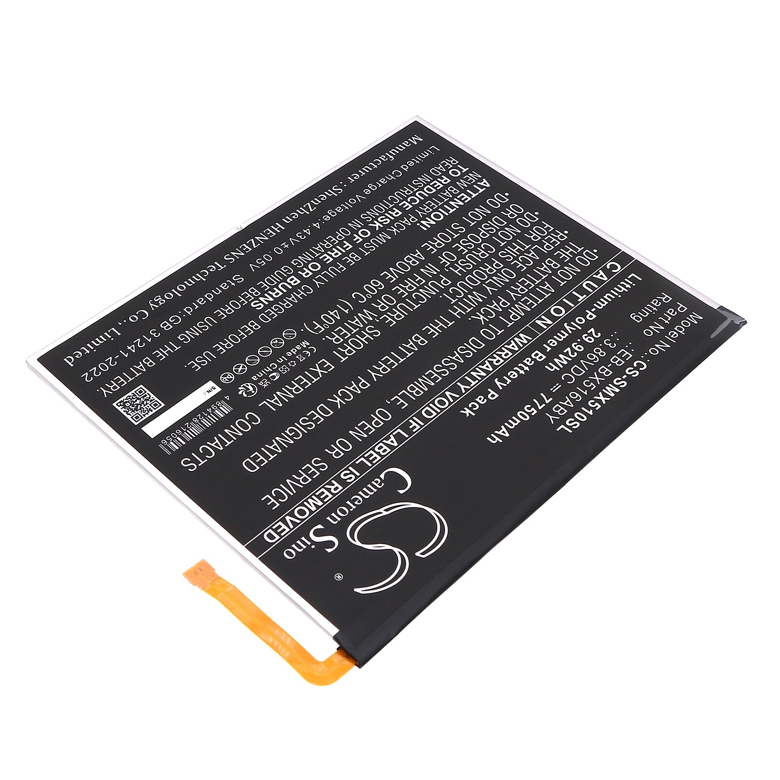Batteri til nettbrett for Samsung Galaxy Tab S9 FE, SM-X510, SM-X510N og andre.