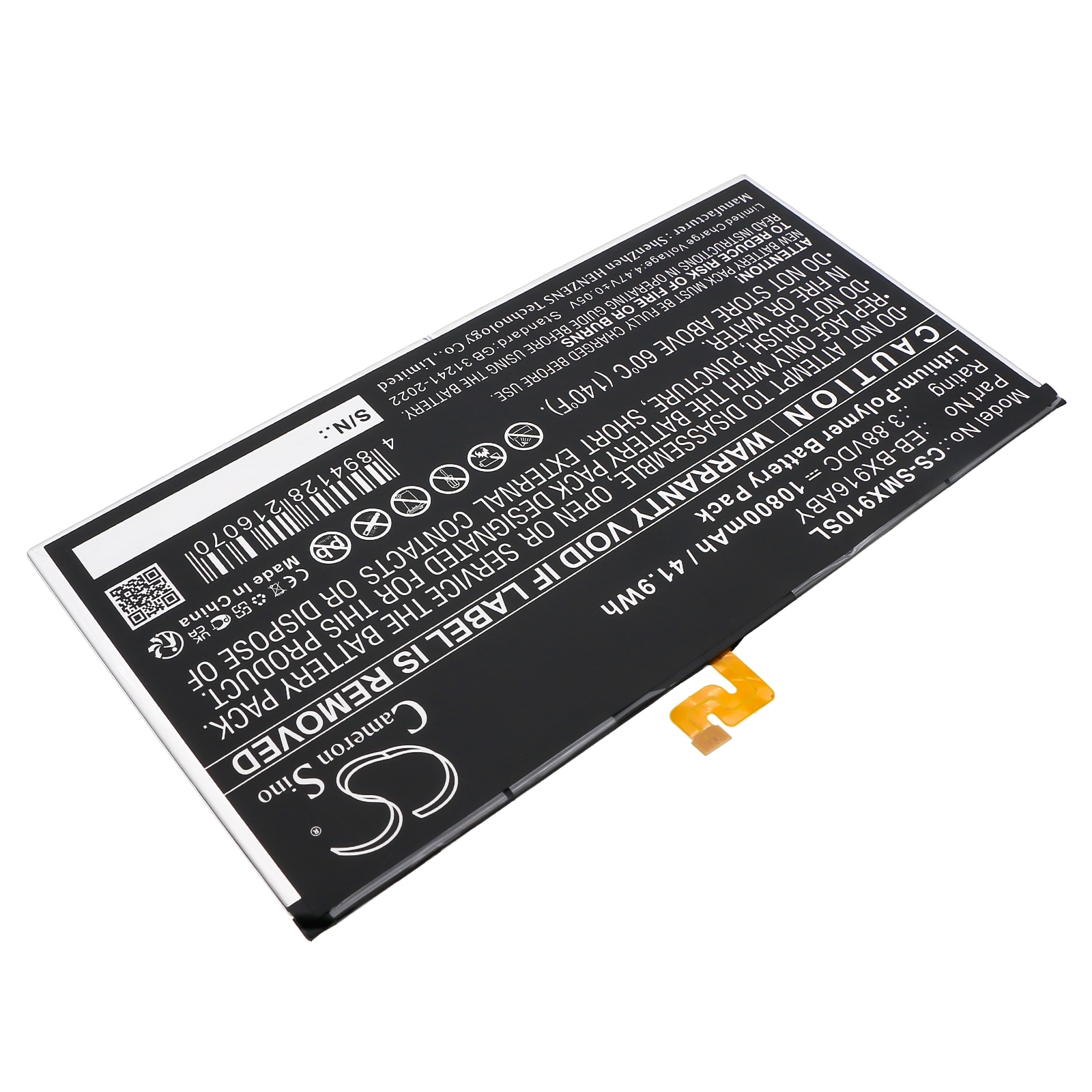 Batteri til nettbrett for Samsung Galaxy Tab S9 Ultra, SM-X910, SM-X910N og andre.