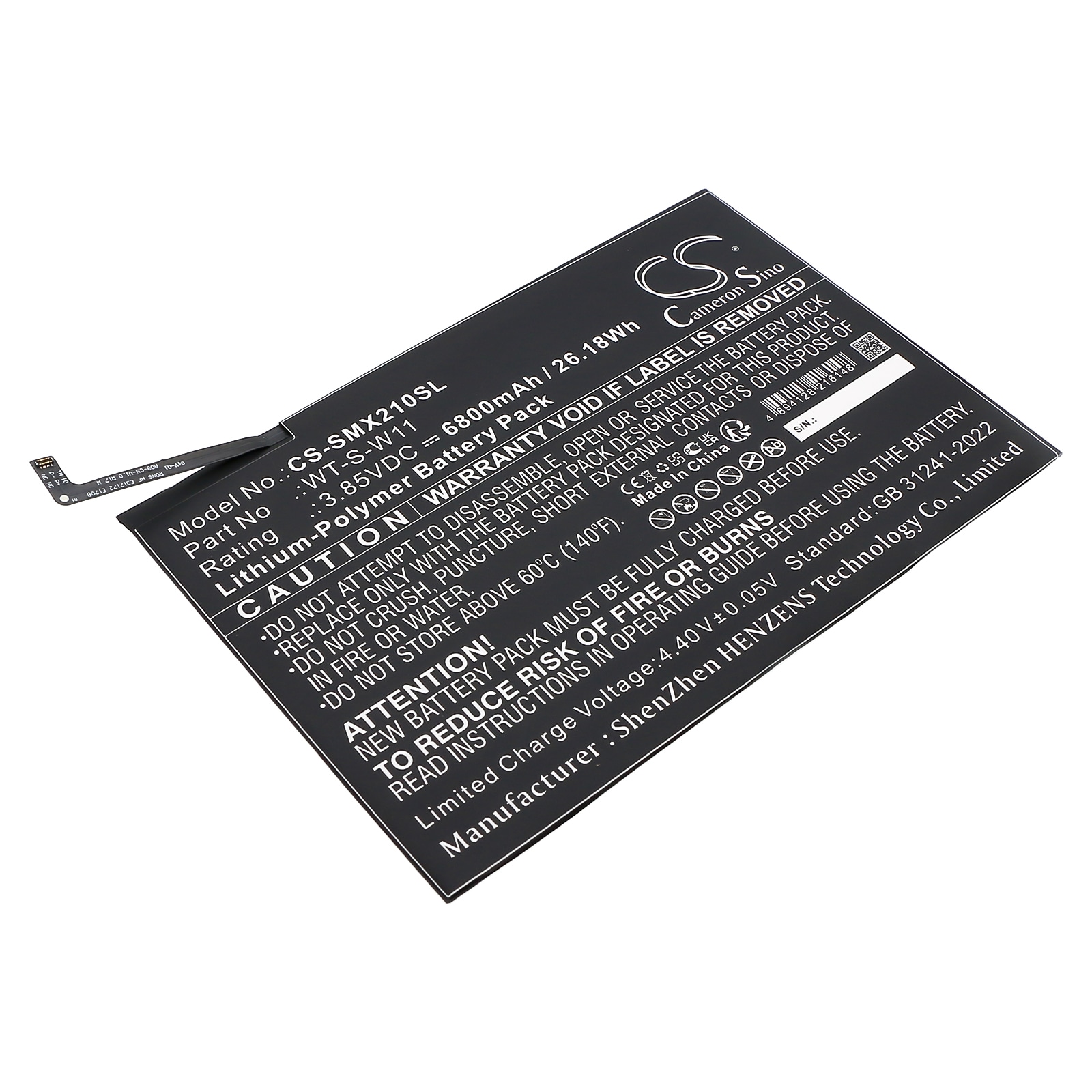 Nettbrettbatteri for Samsung Galaxy Tab A9+ 5G 11, SM-X210, SM-X210NZAEXAR og andre.