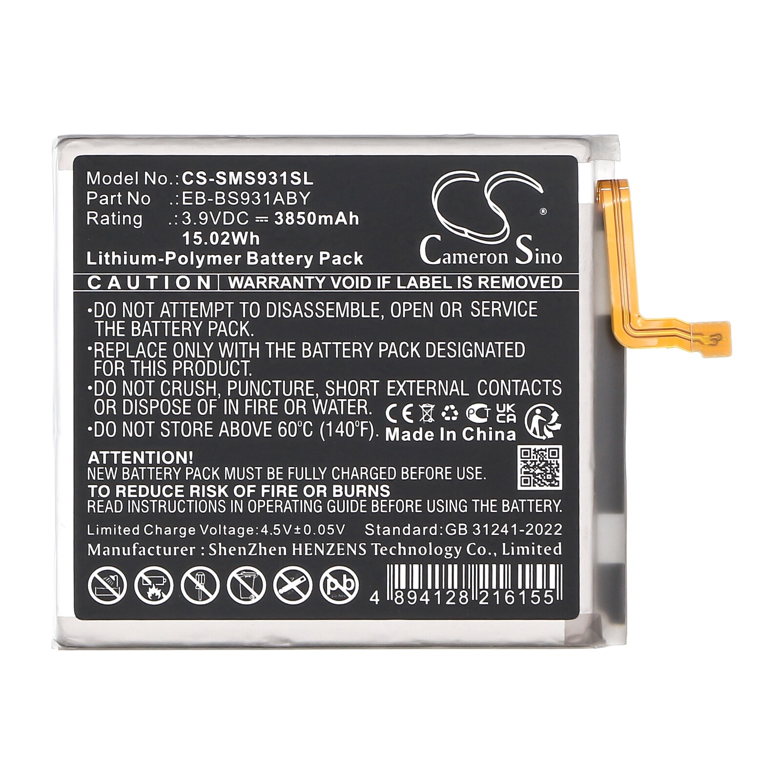 Batteri for SmartPhone, Mobil for Samsung Galaxy S25 5G, SM-S9310, SM-S931B og andre.