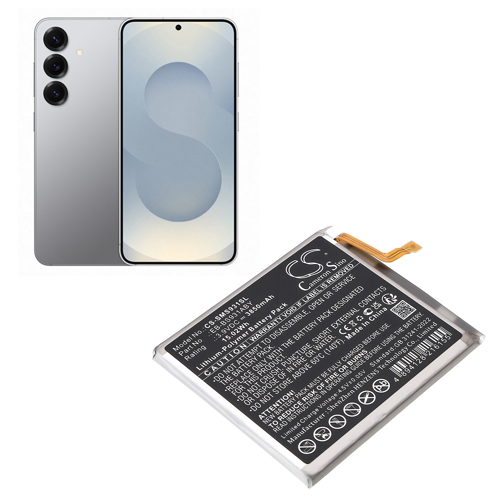 Batteri for SmartPhone, Mobil for Samsung Galaxy S25 5G, SM-S9310, SM-S931B og andre.