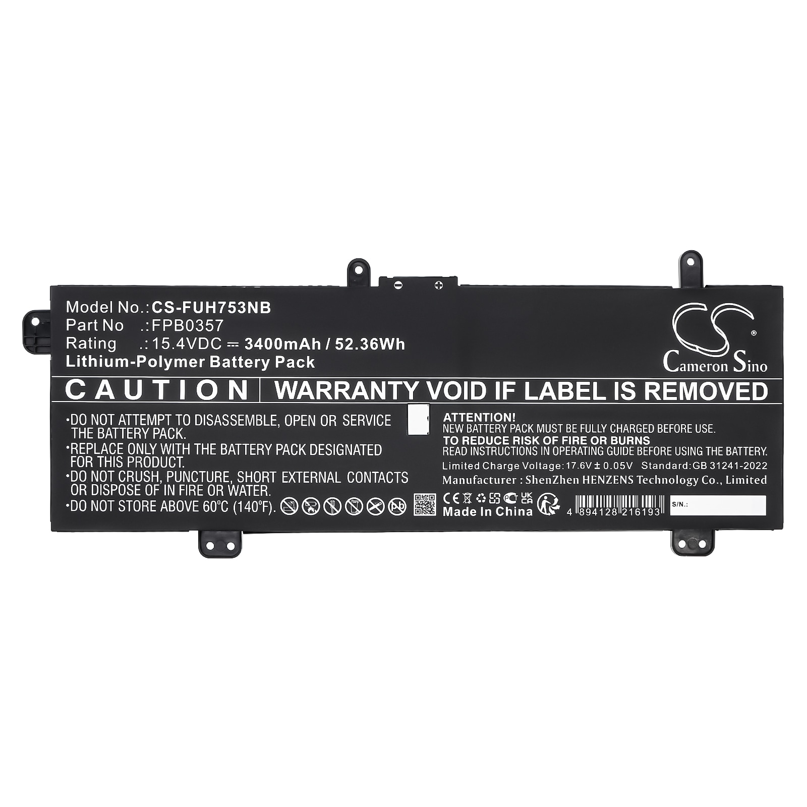 Nettbrettbatteri for Fujitsu LifeBook CH75/E3, LifeBook CH90/E3 og andre.