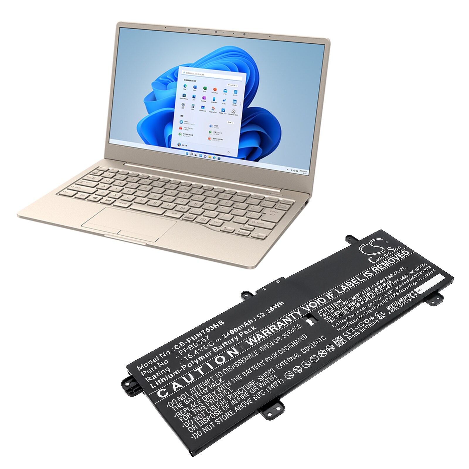 Nettbrettbatteri for Fujitsu LifeBook CH75/E3, LifeBook CH90/E3 og andre.