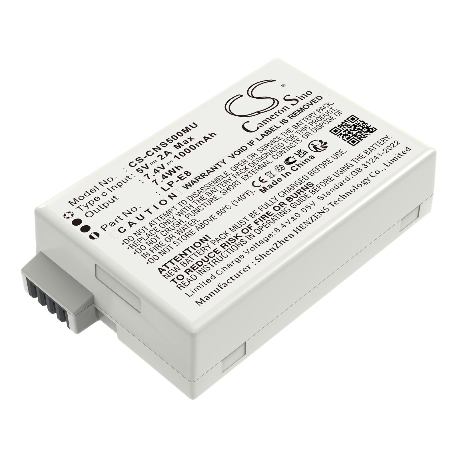 Batteri til kamera for Canon EF-S, EOS 550D, EOS 600D osv.