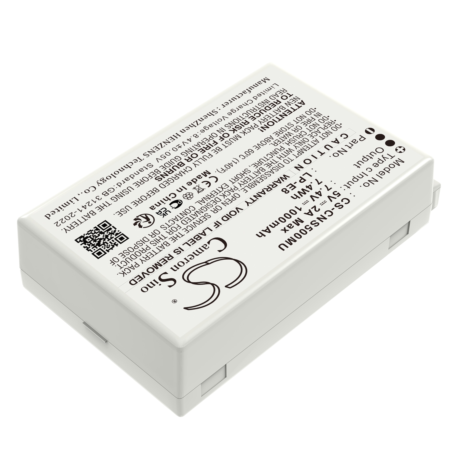 Batteri til kamera for Canon EF-S, EOS 550D, EOS 600D osv.