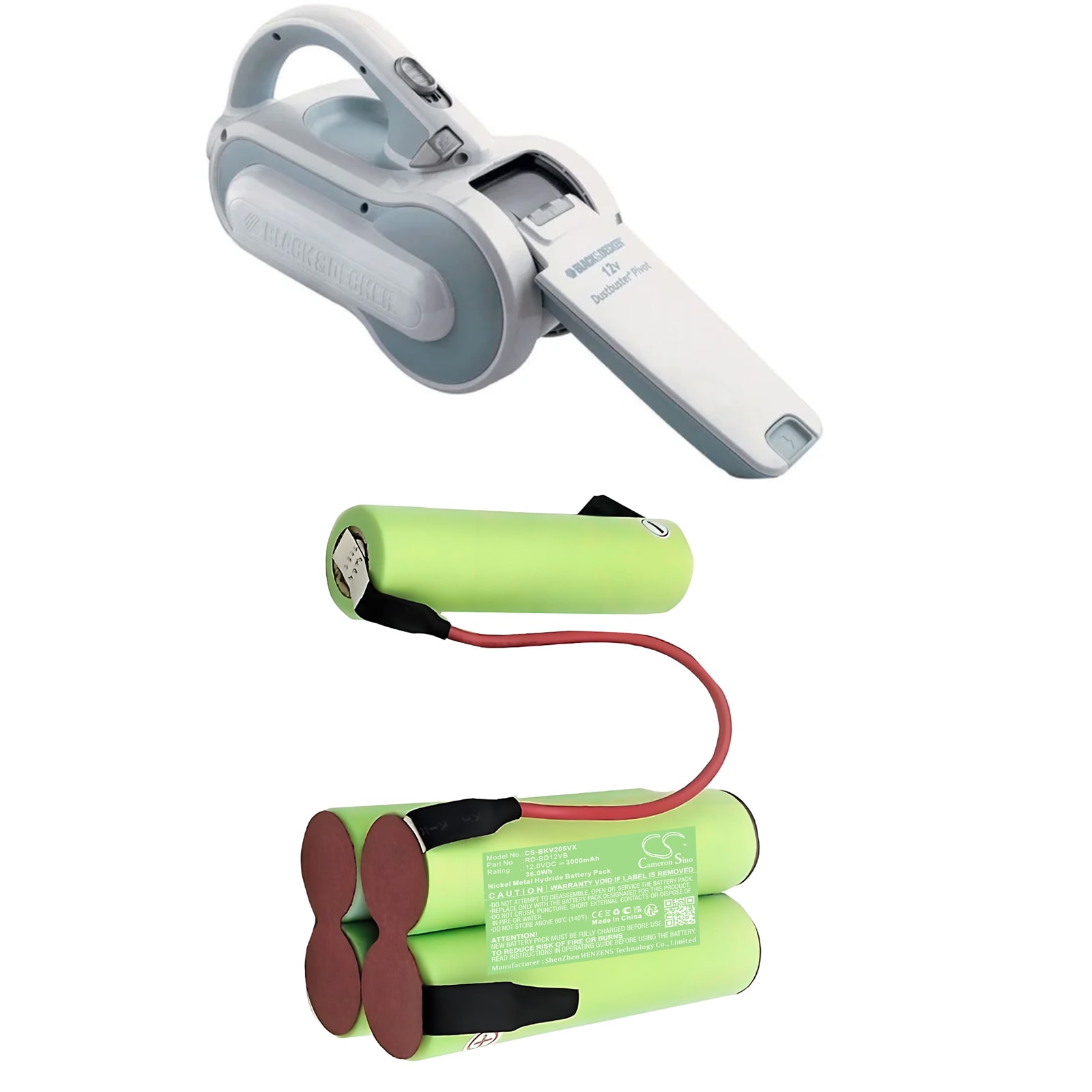 Batteri for støvsuger til Black+Decker Pivot PV1205B