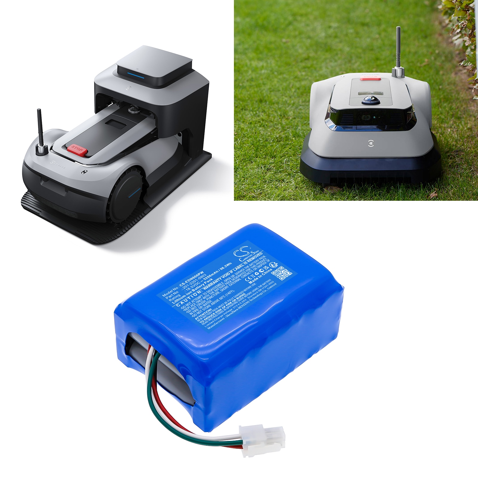 Batteri til gressklippere for Ecovacs BAIZE, G1-800, G1-800G og andre
