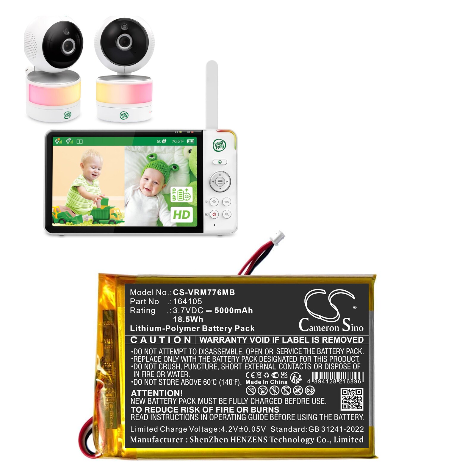Batteri til BabyPhone for VTech LF915, LF920, LF930 HD og andre.