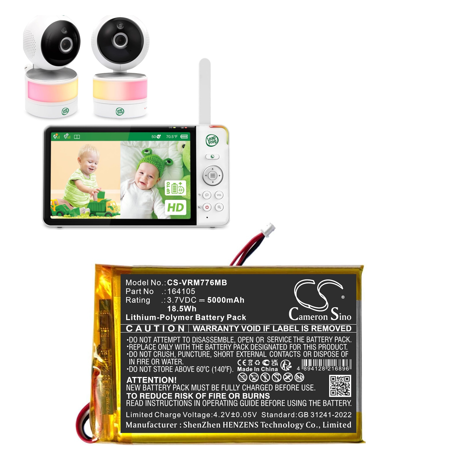 Batteri til BabyPhone for VTech LF915, LF920, LF930 HD og andre.
