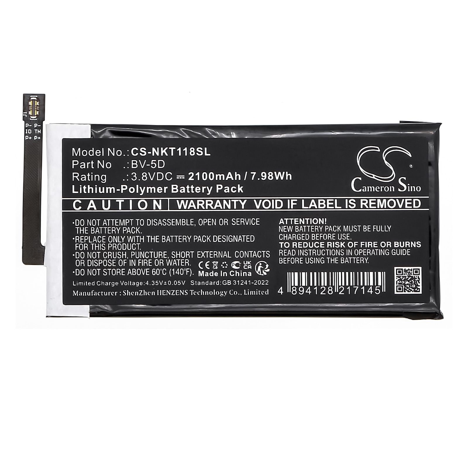 Batteri for SmartPhone, Mobil for Nokia 800 Tough, TA-1186, TA-1186/DS