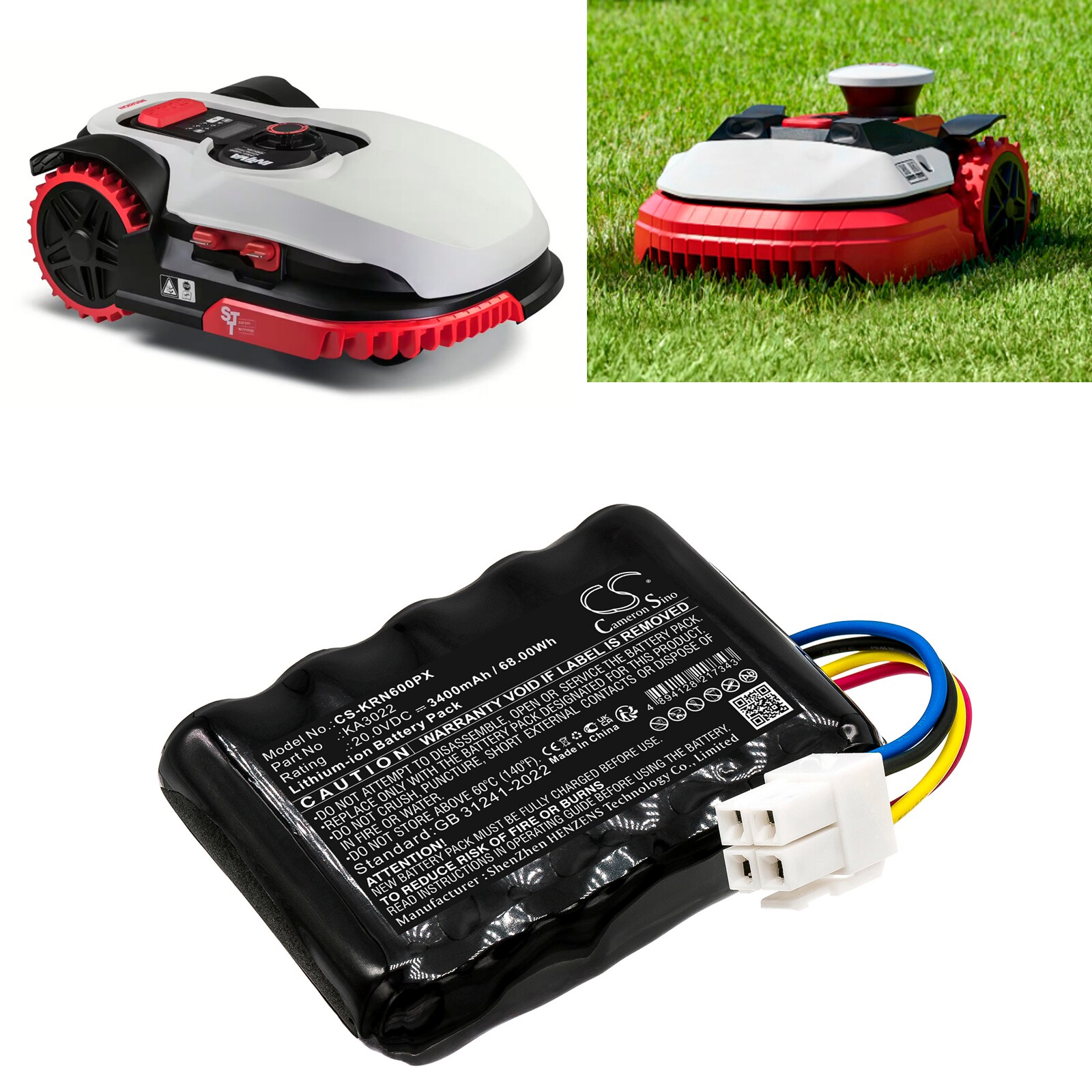 Batteri til gressklippere for Kress Mission, Mission KR100 Nano, Mission KR101E Nano osv.