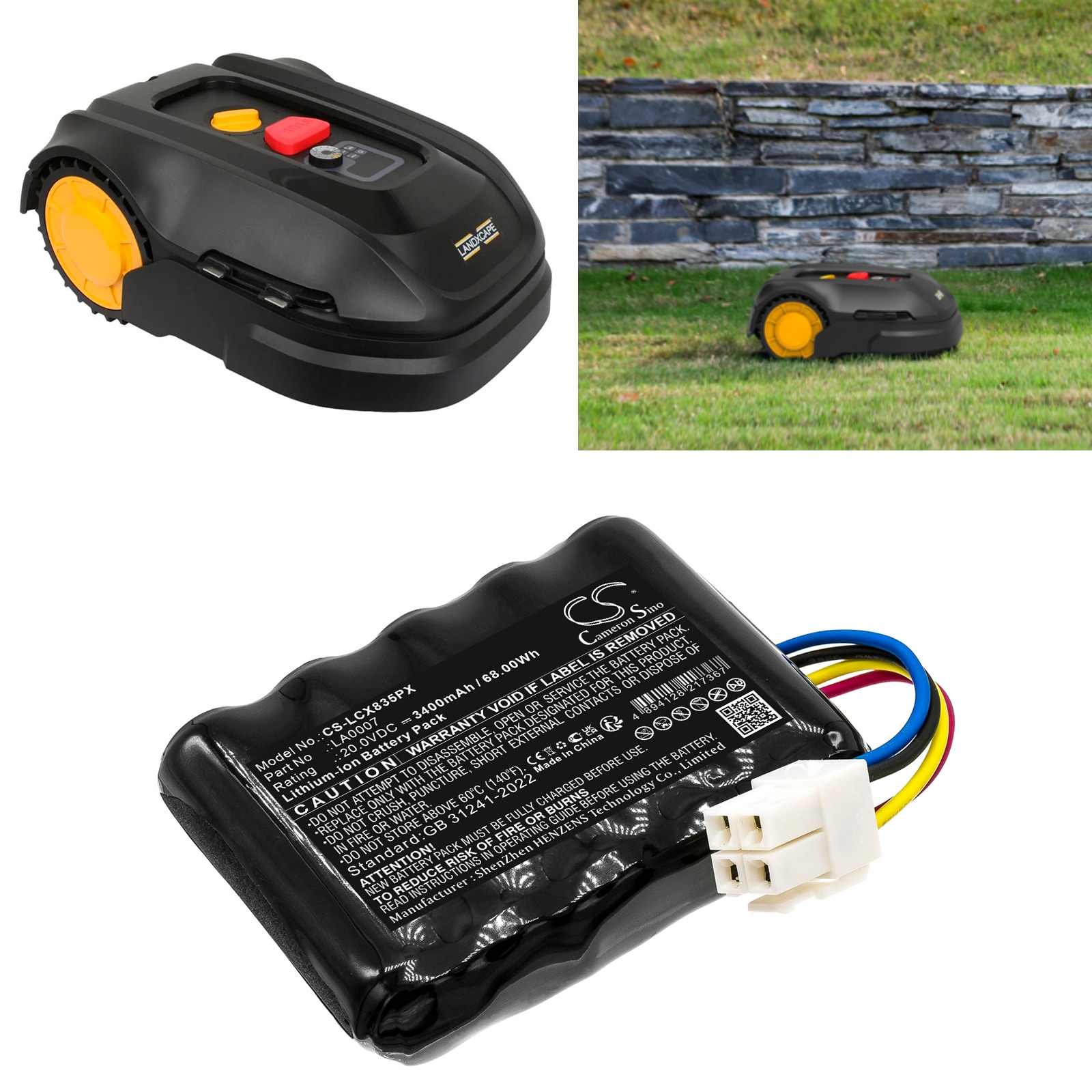 Batteri til gressklippere av typene Landxcape CR208E, LX810i, LX812i m.fl.
