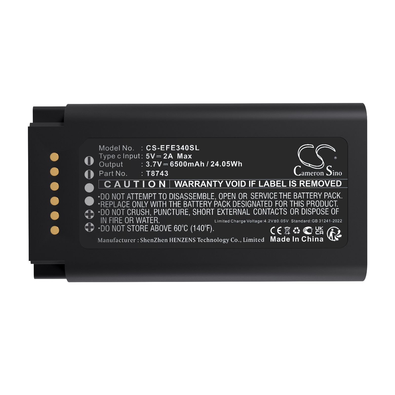 Batteri for sikkerhetskamera til Eufy Video Doorbell E340