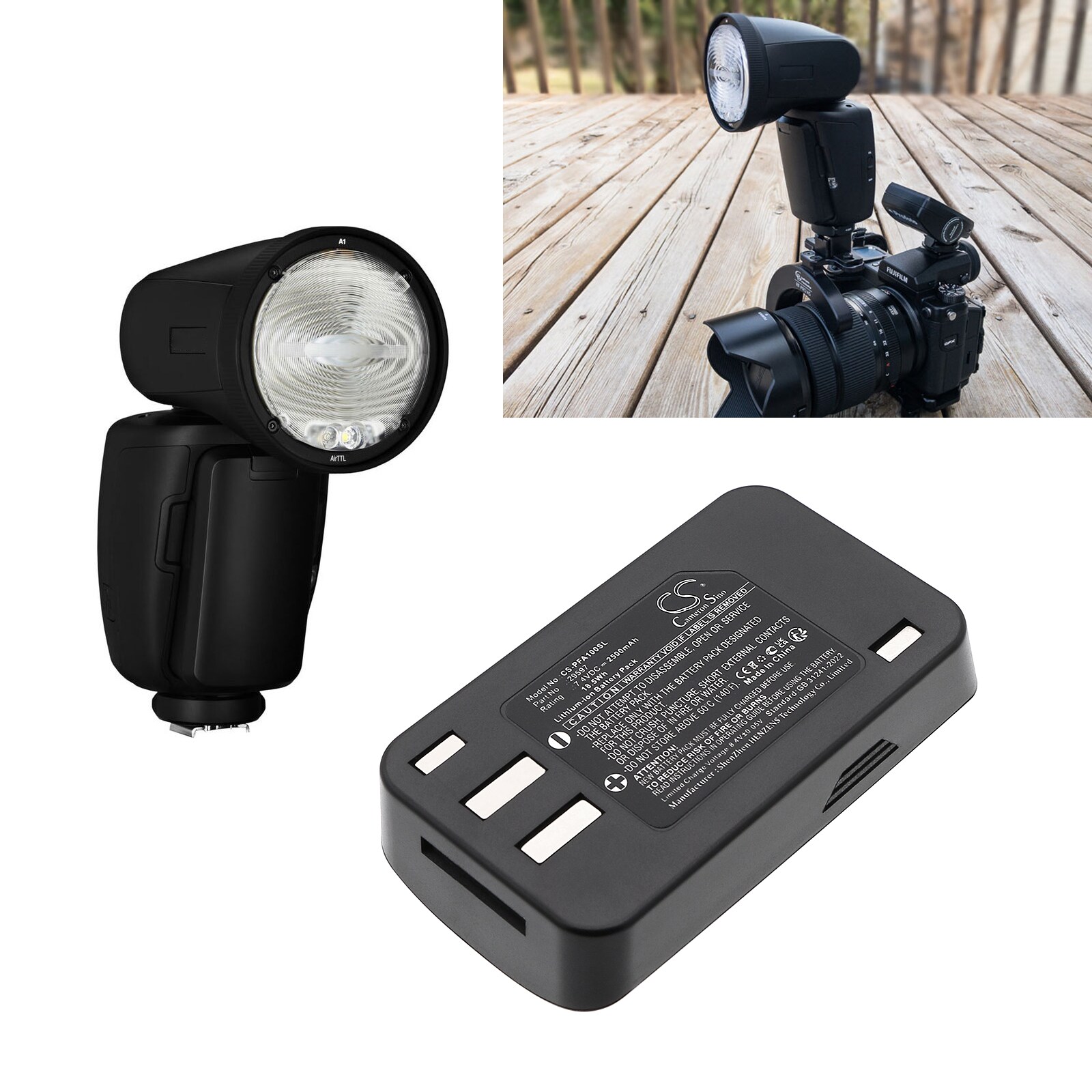 Batteri for stroboskopisk belysning for Profoto A1, A10, A1x osv.