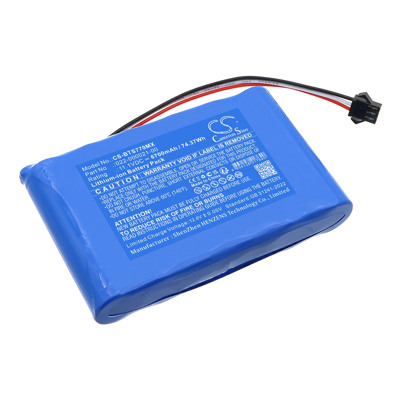 Batteri for medisinsk bruk til Bistos BT-740 pulsoksymeter, BT-770 pulsoksymeter osv.