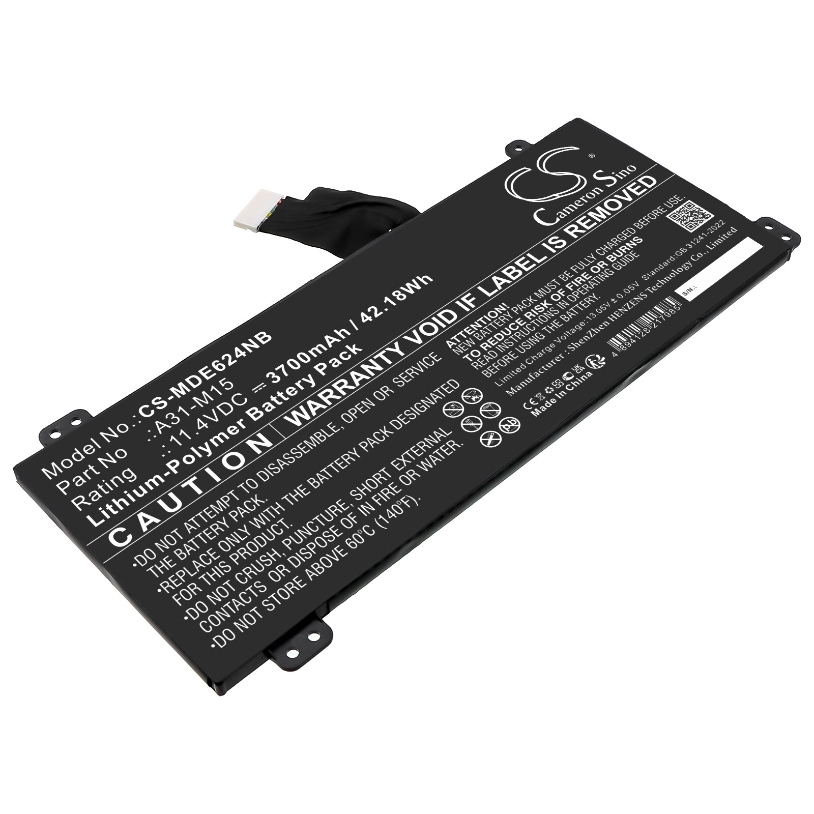 Batteri til Medion Akoya E6245 og andre bærbare datamaskiner.