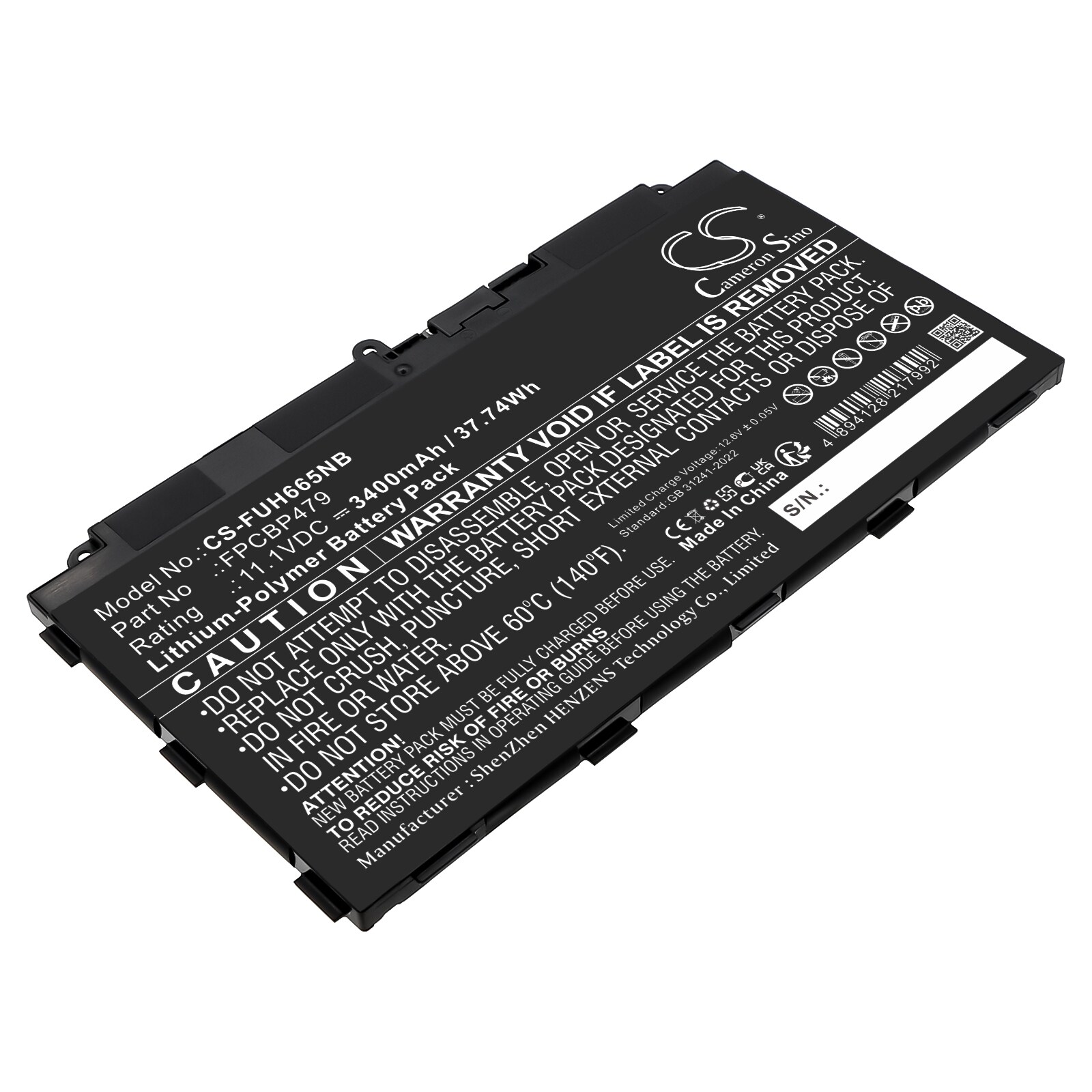Batteri til bærbar PC for Fujitsu Stylistic Q616, Stylistic Q665 og andre.