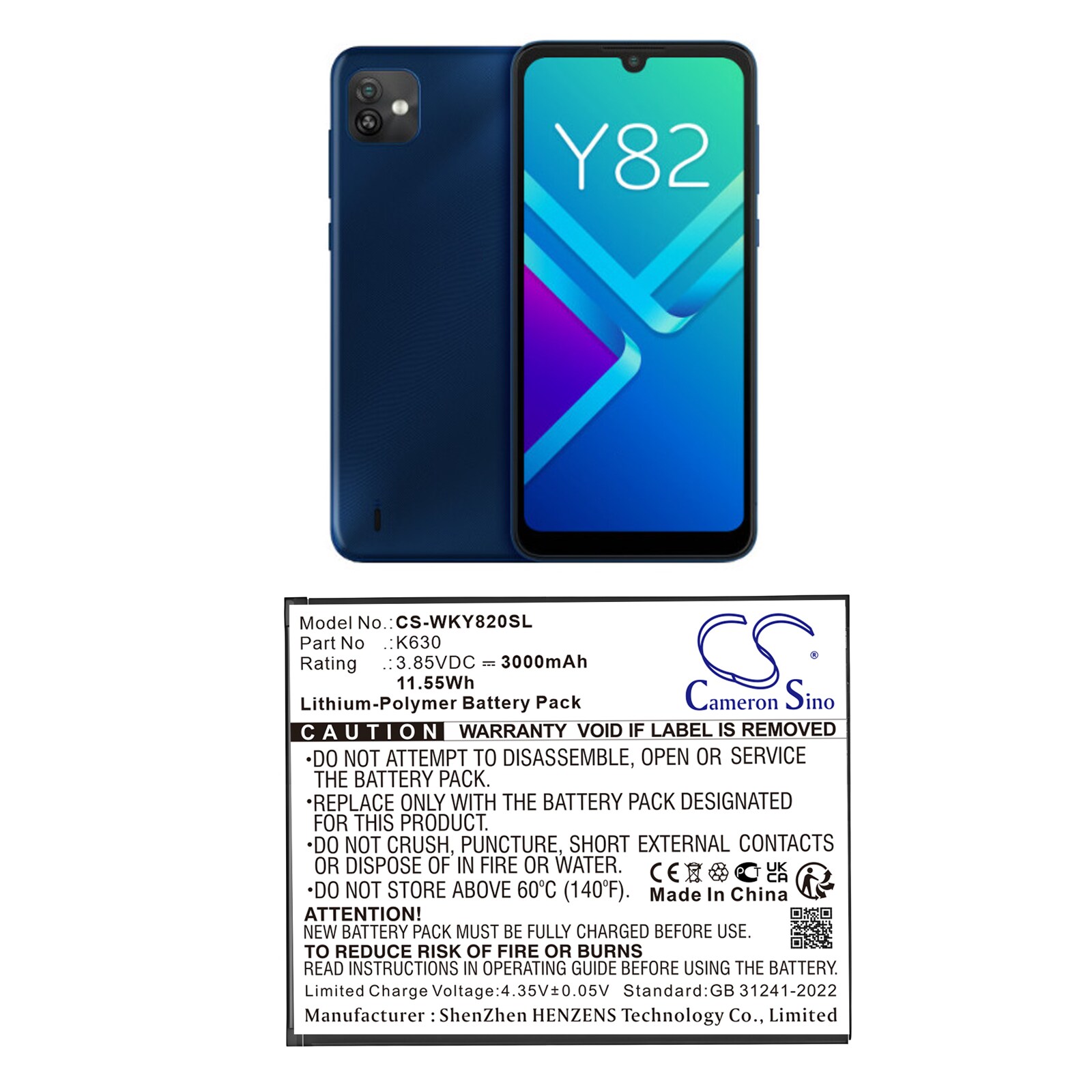 Batteri for SmartPhone, Mobil for Wiko Y82