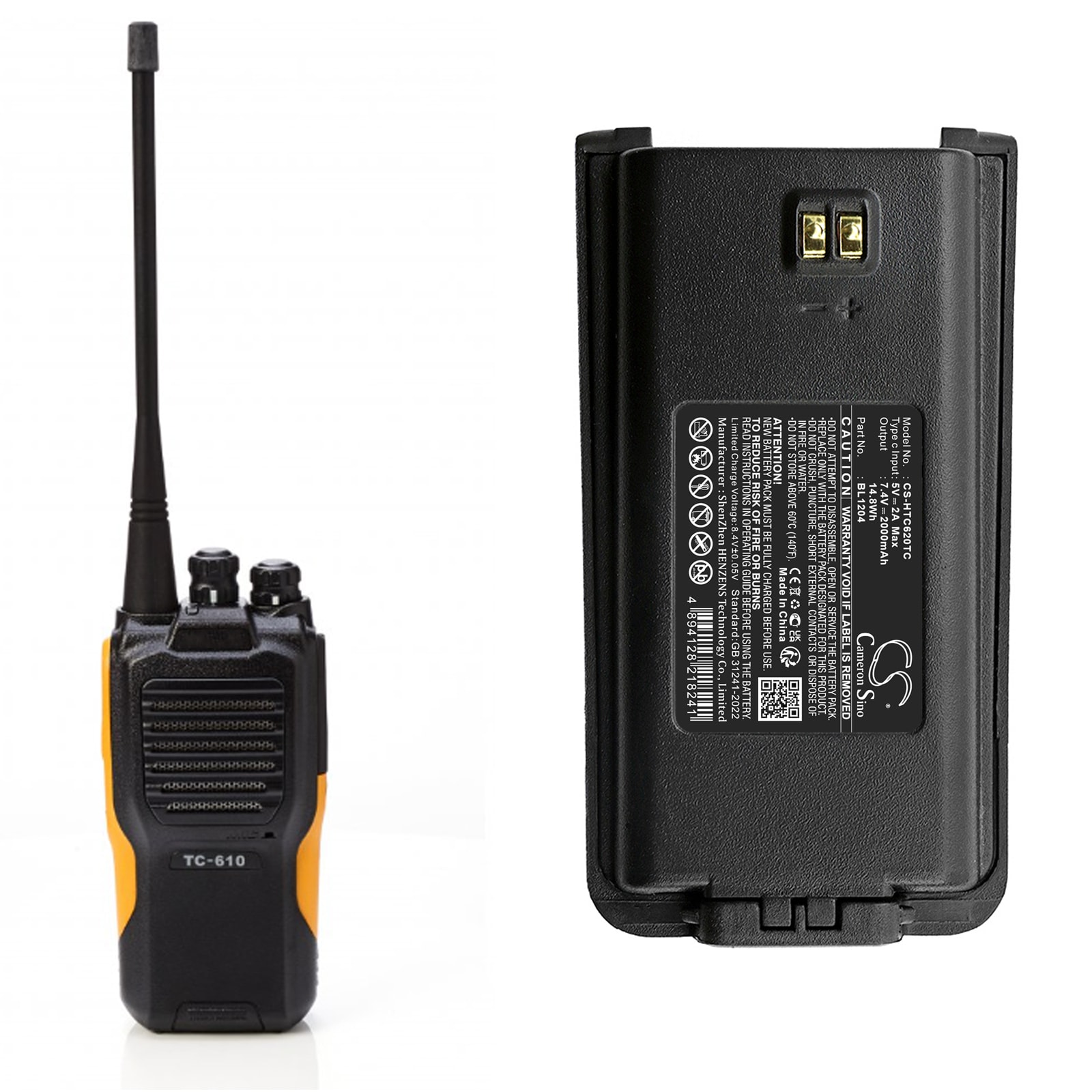 Batteri for Toveis-radio for HYT TC-610, TC-610P, TC-610S osv.