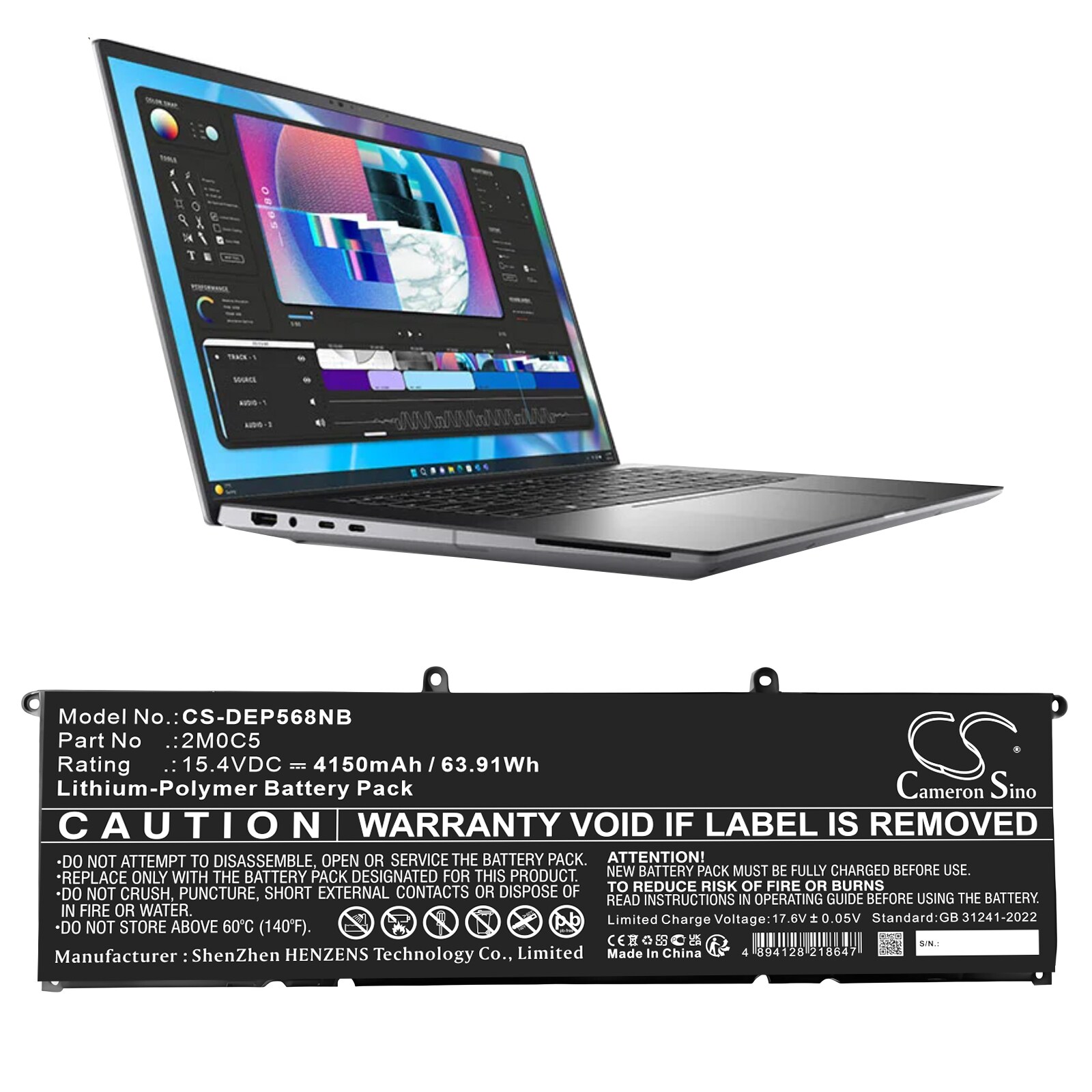 Batteri til bærbar PC for DELL Precision 5680