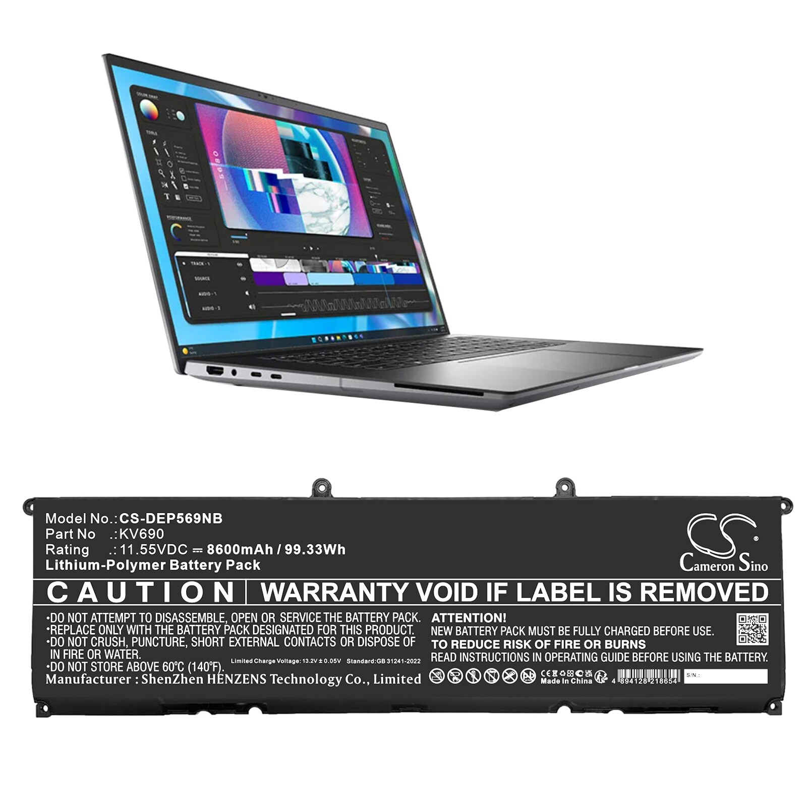 Batteri til bærbar PC for DELL Precision 5680, Precision 5690