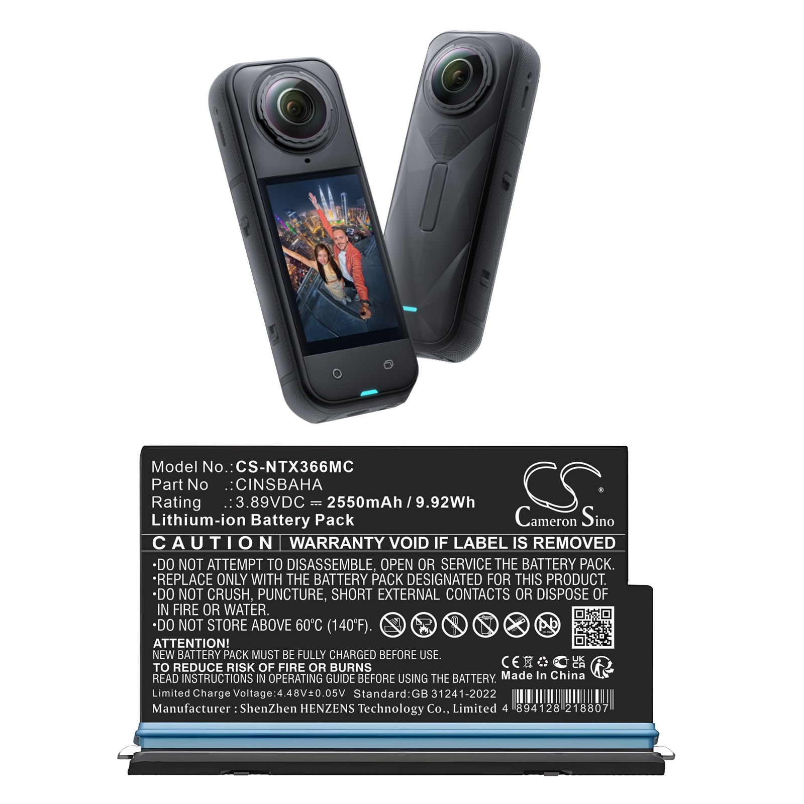 Batteri til kamera for Insta360 One X5