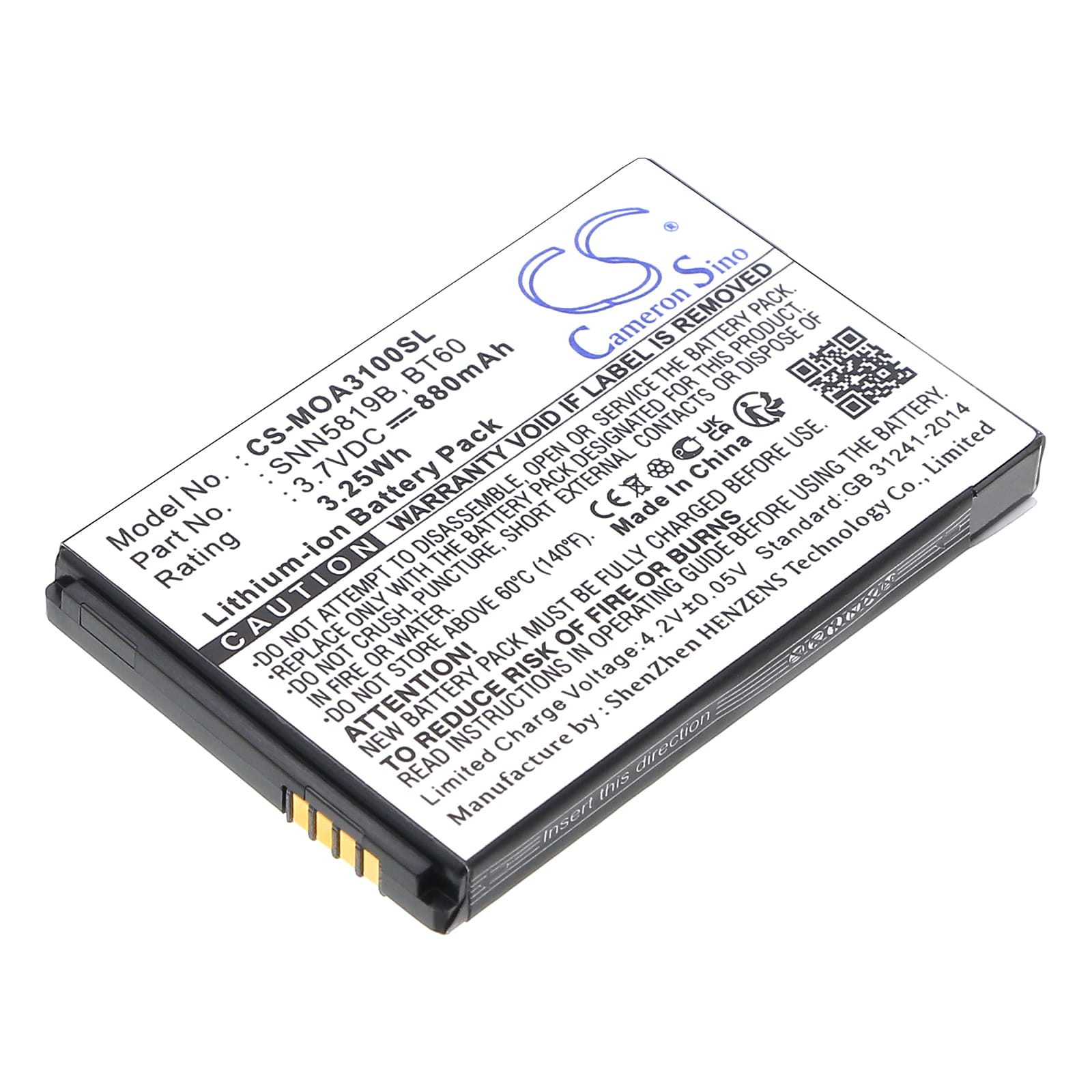 Batteri for SmartPhone, Mobil for Motorola K1m, A3100, Evoke QA4 og andre.