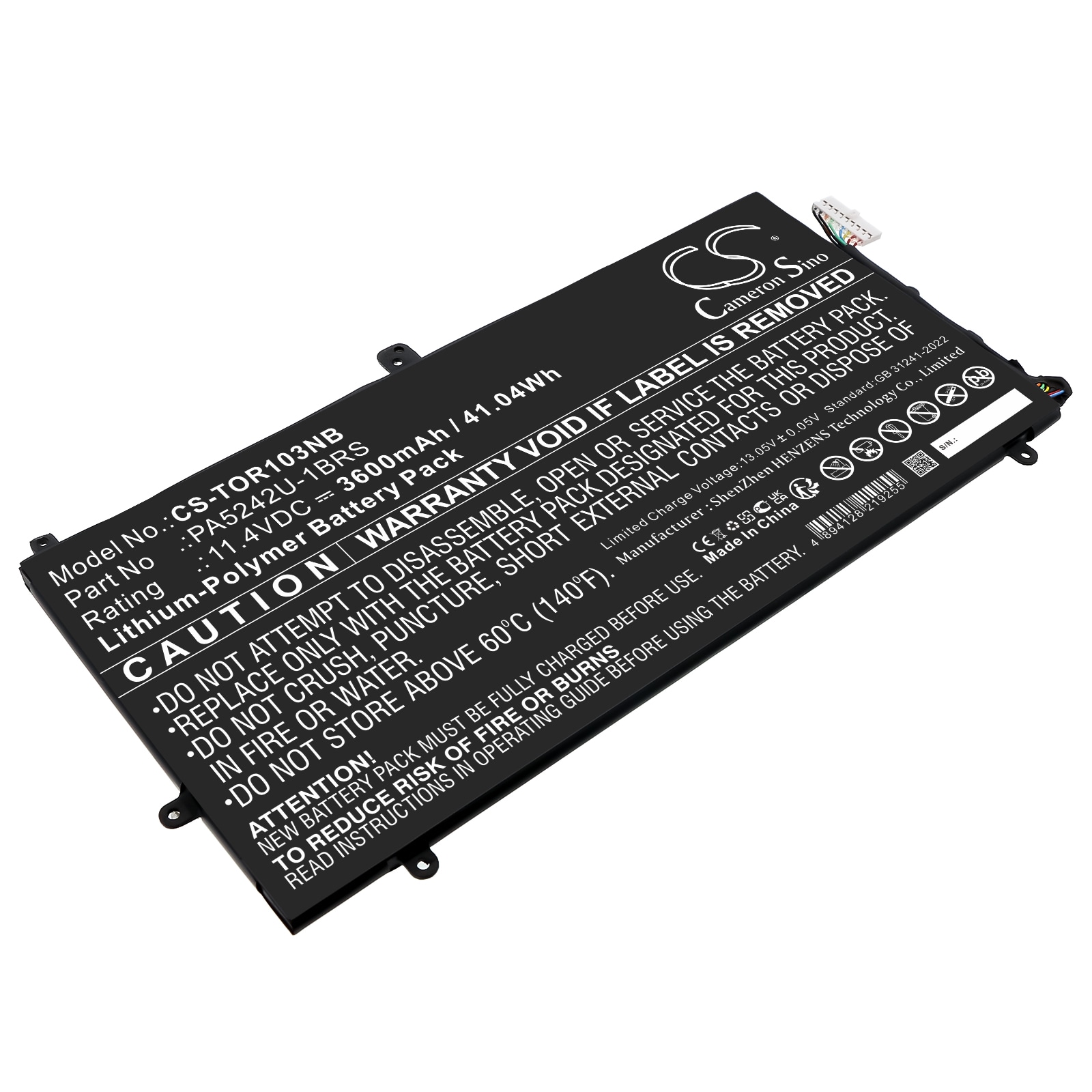 Batteri til bærbar PC for Toshiba Satellite P20W-C og andre.