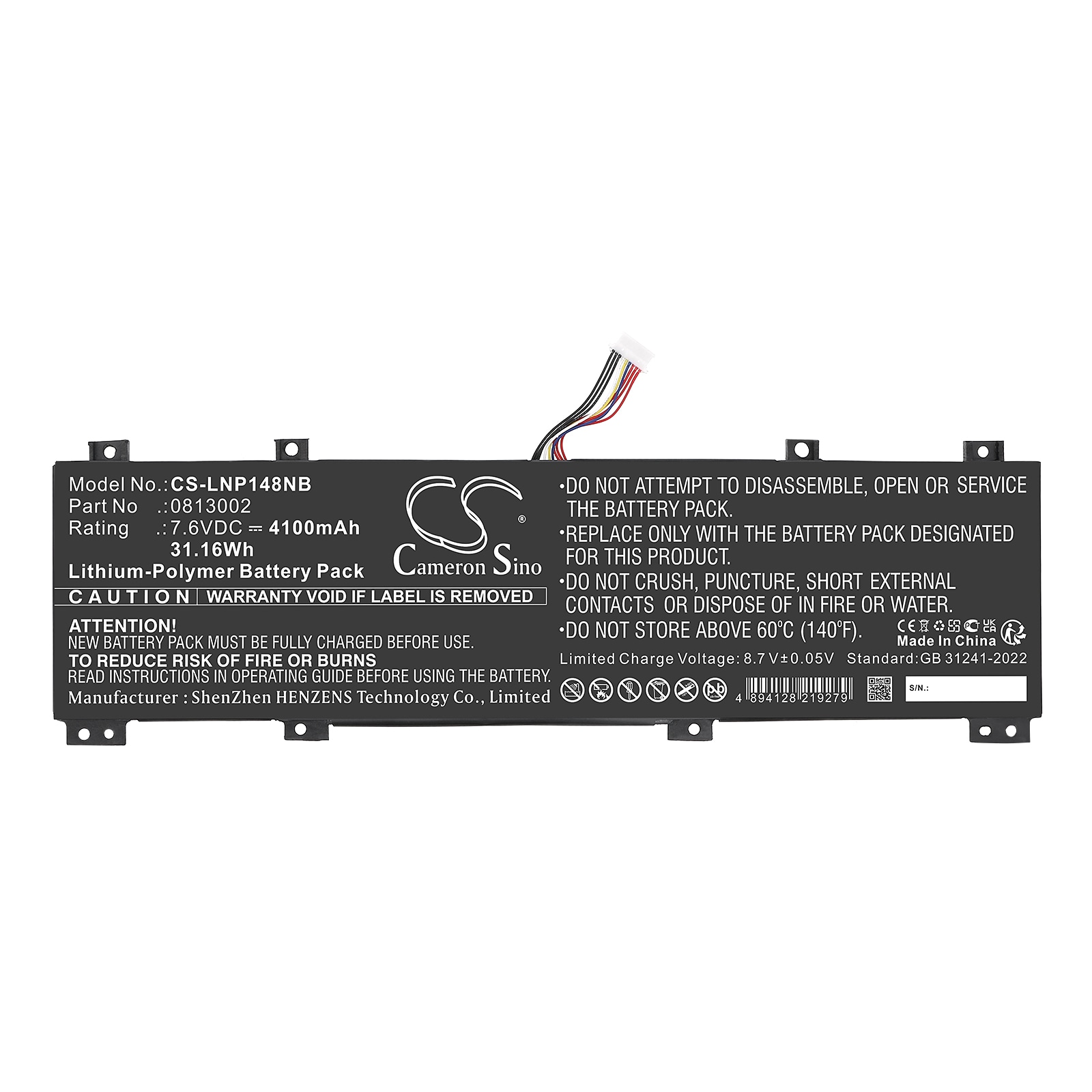 Batteri til bærbar PC for Lenovo IdeaPad 100S-14IBR, IdeaPad 100S-14IBR 80R9 og andre.
