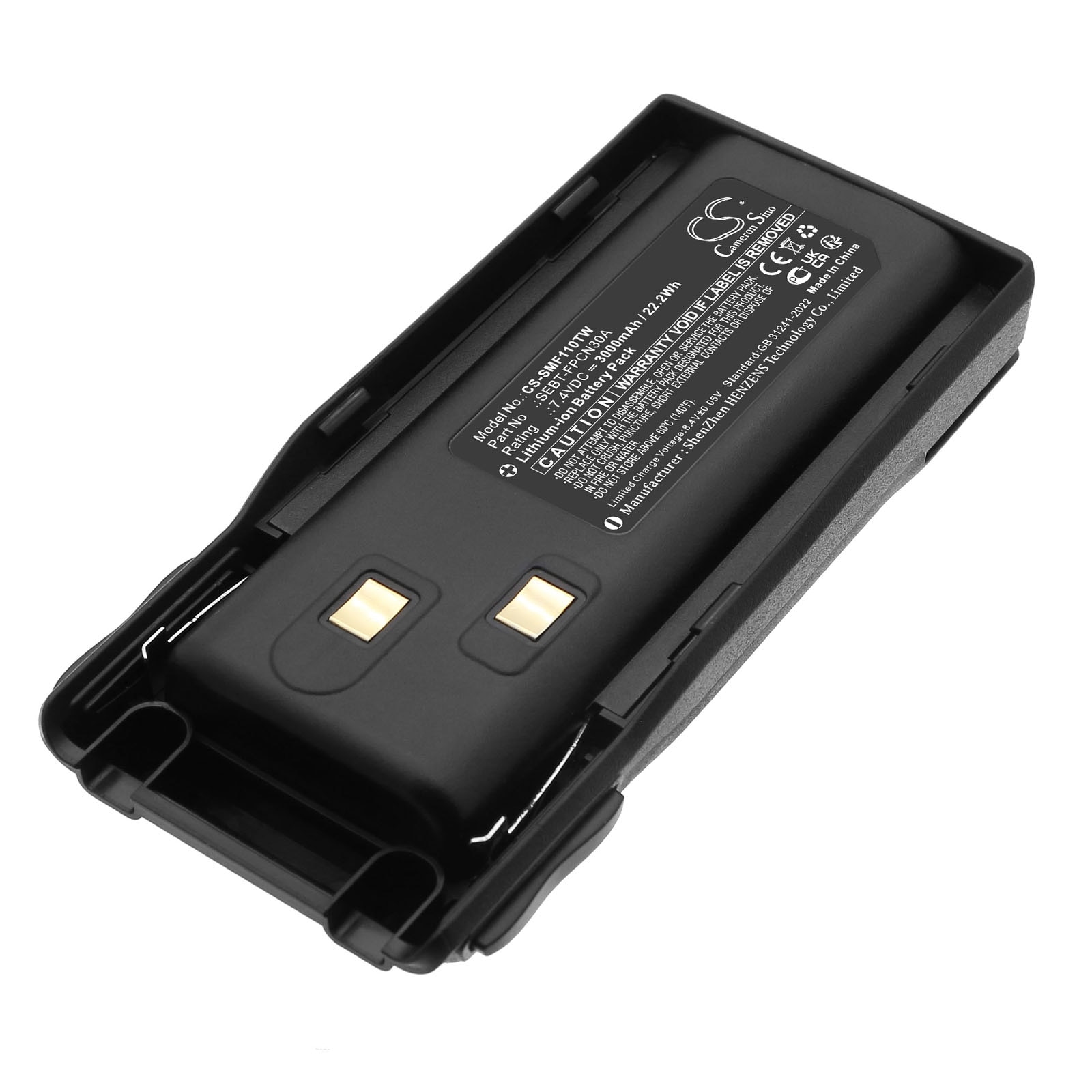 Batteri for toveisradio for SAMCOM FPCN10A