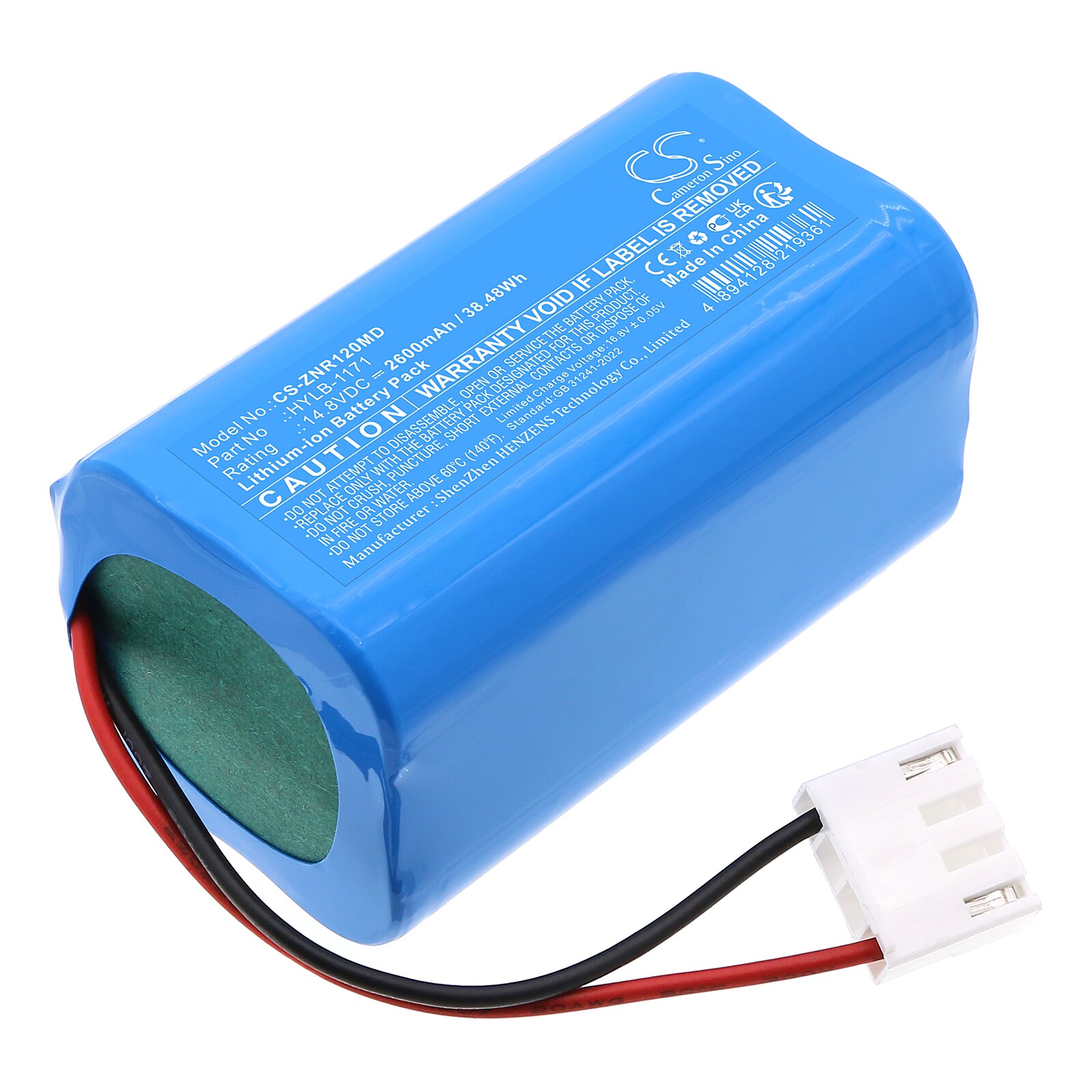 Batteri for medisinsk bruk for Zoncare ATOM ECG-6A, ZQ-1206