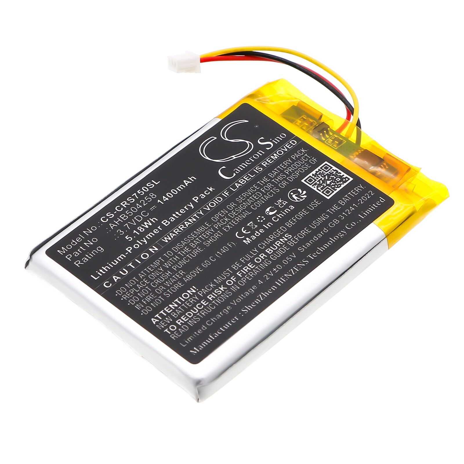 Batteri til trådløst hodesett for HS70, HS70SE, HS75 XB og andre.