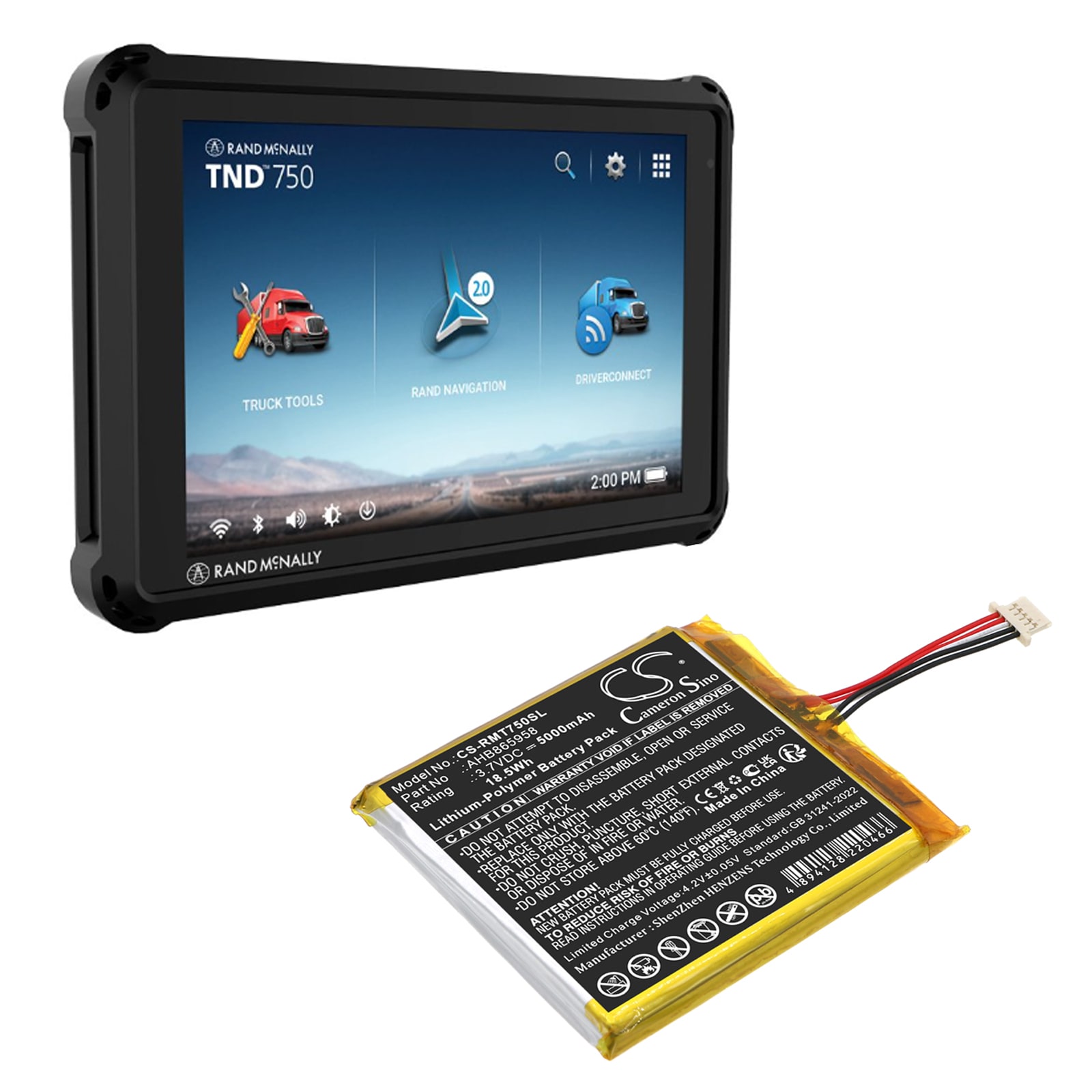 Batteri til Navigator, GPS for RAND McNally TND-750