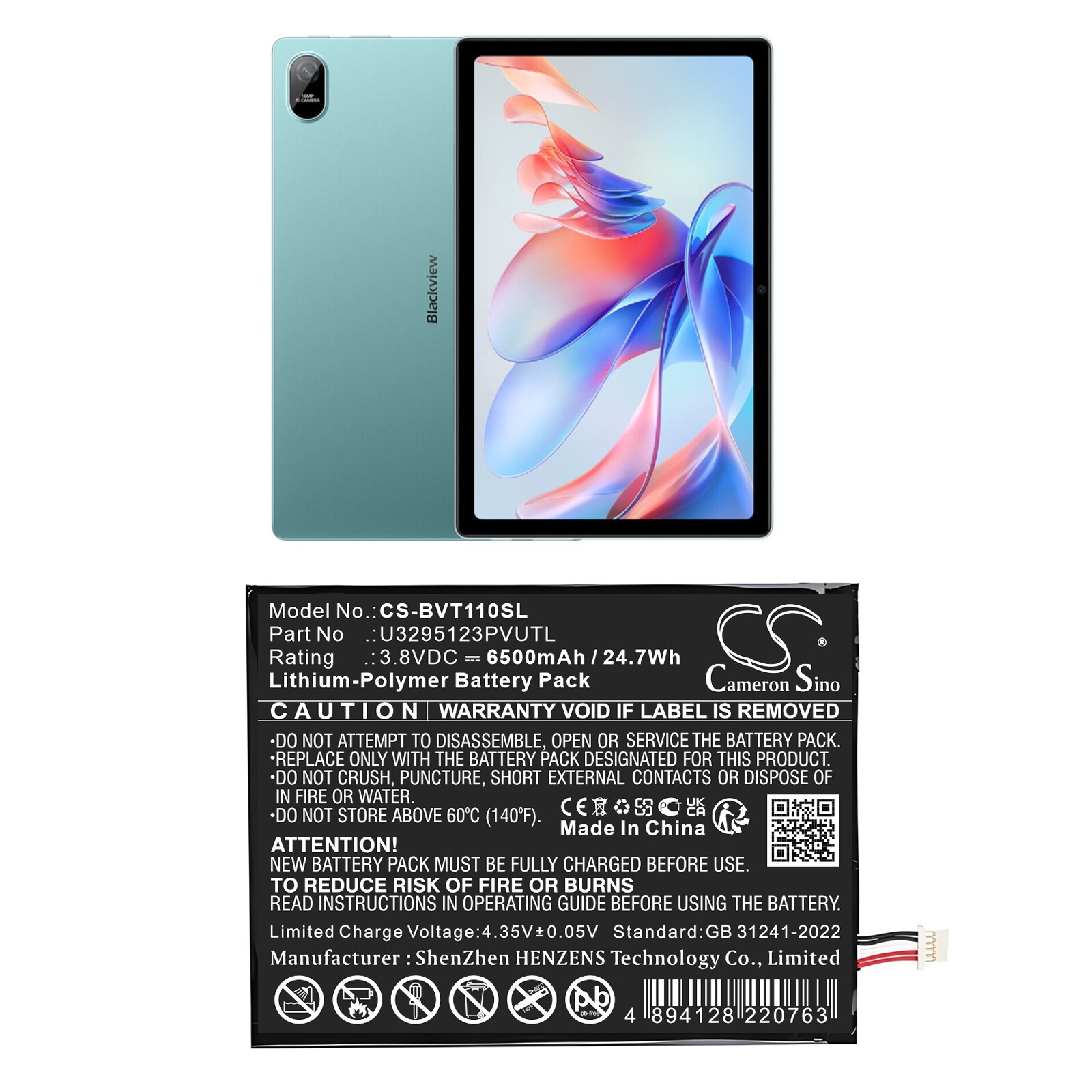 Batteri til nettbrett for Blackview Tab 11