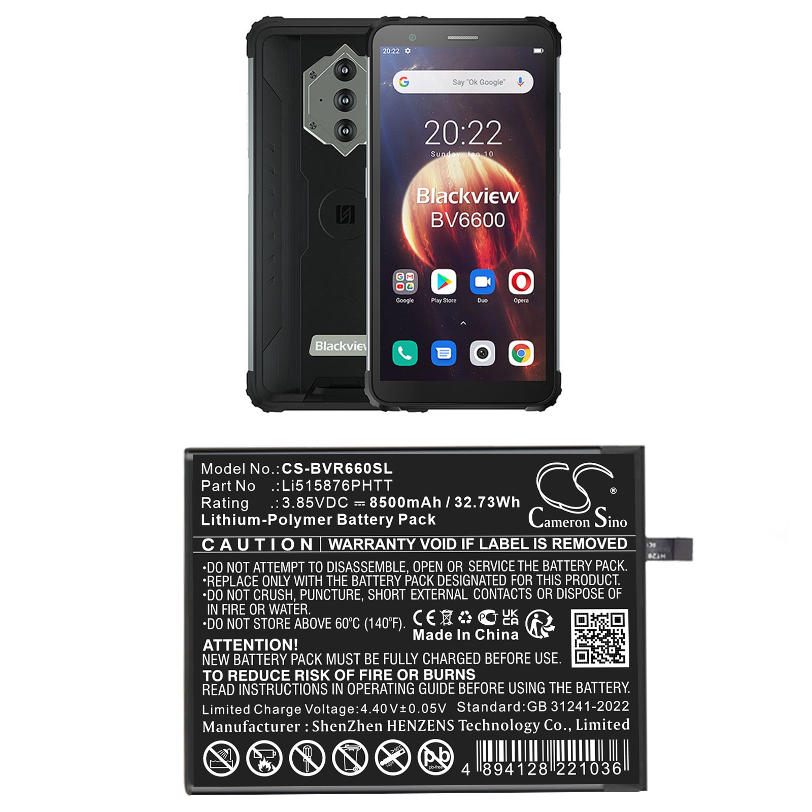 Batteri for SmartPhone, Mobil for Blackview BV6600