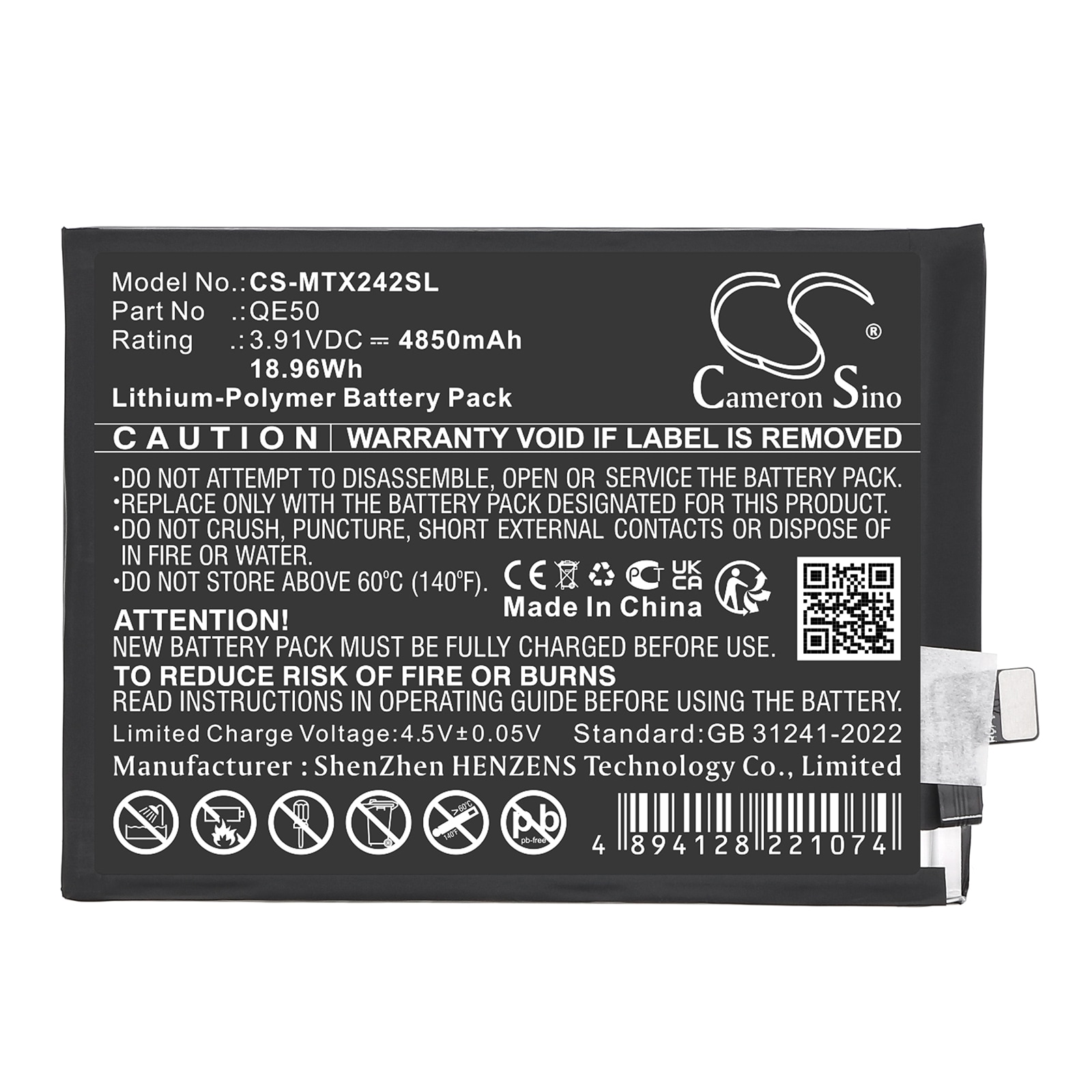 Batteri for SmartPhone, mobil for Motorola Moto G85 5G, Moto S50 Neo 5G, XT2427 og andre.