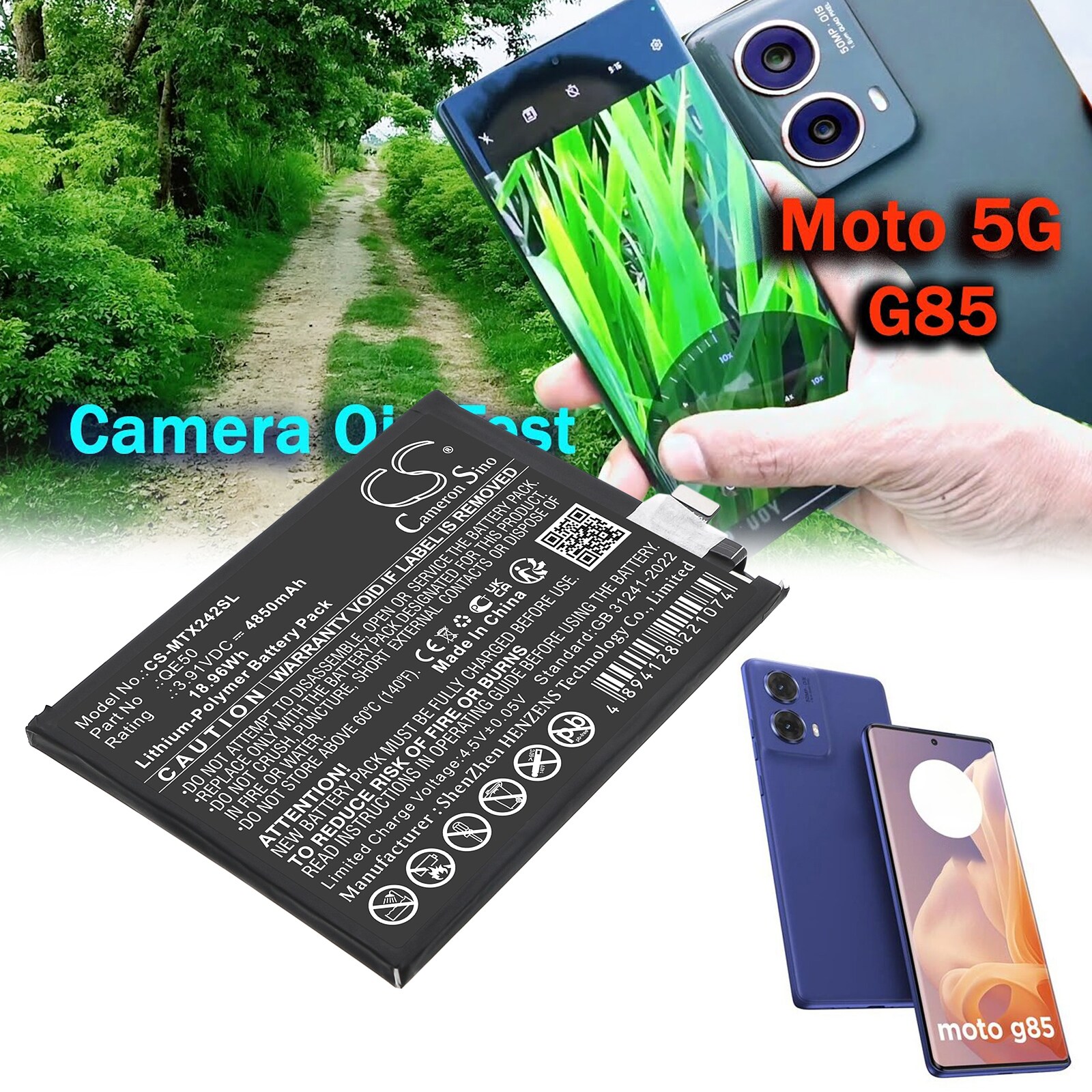 Batteri for SmartPhone, mobil for Motorola Moto G85 5G, Moto S50 Neo 5G, XT2427 og andre.