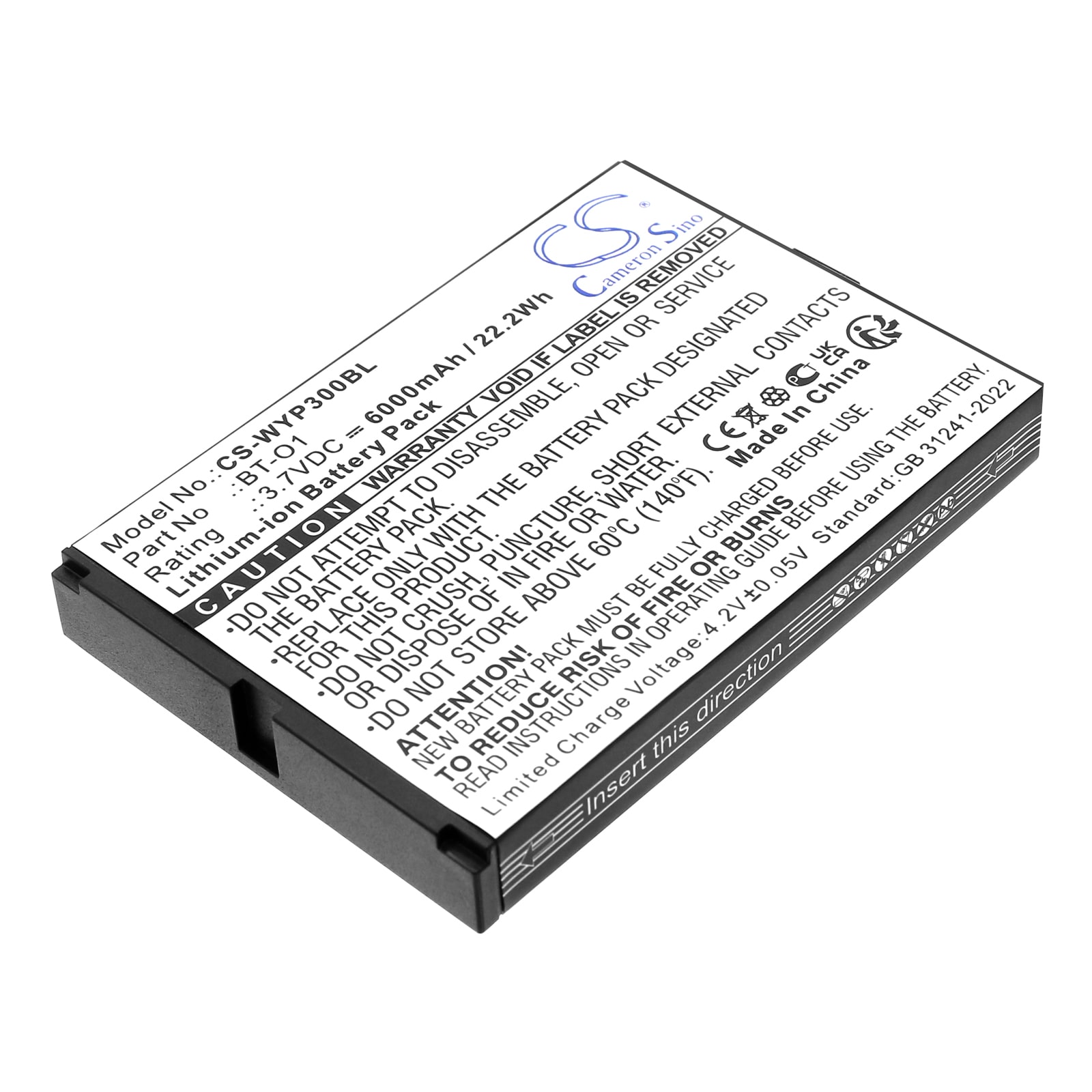 Batteri til strekkodeskanner for Wiseasy P3, WPO3 WPOS3, WPOS-3