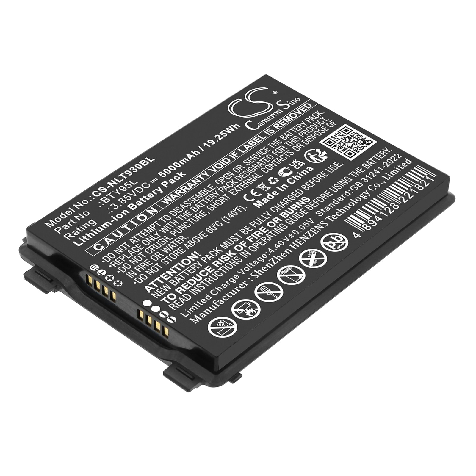 Batteri for strekkodeskanner for Newland MT93, MT93 Megattera